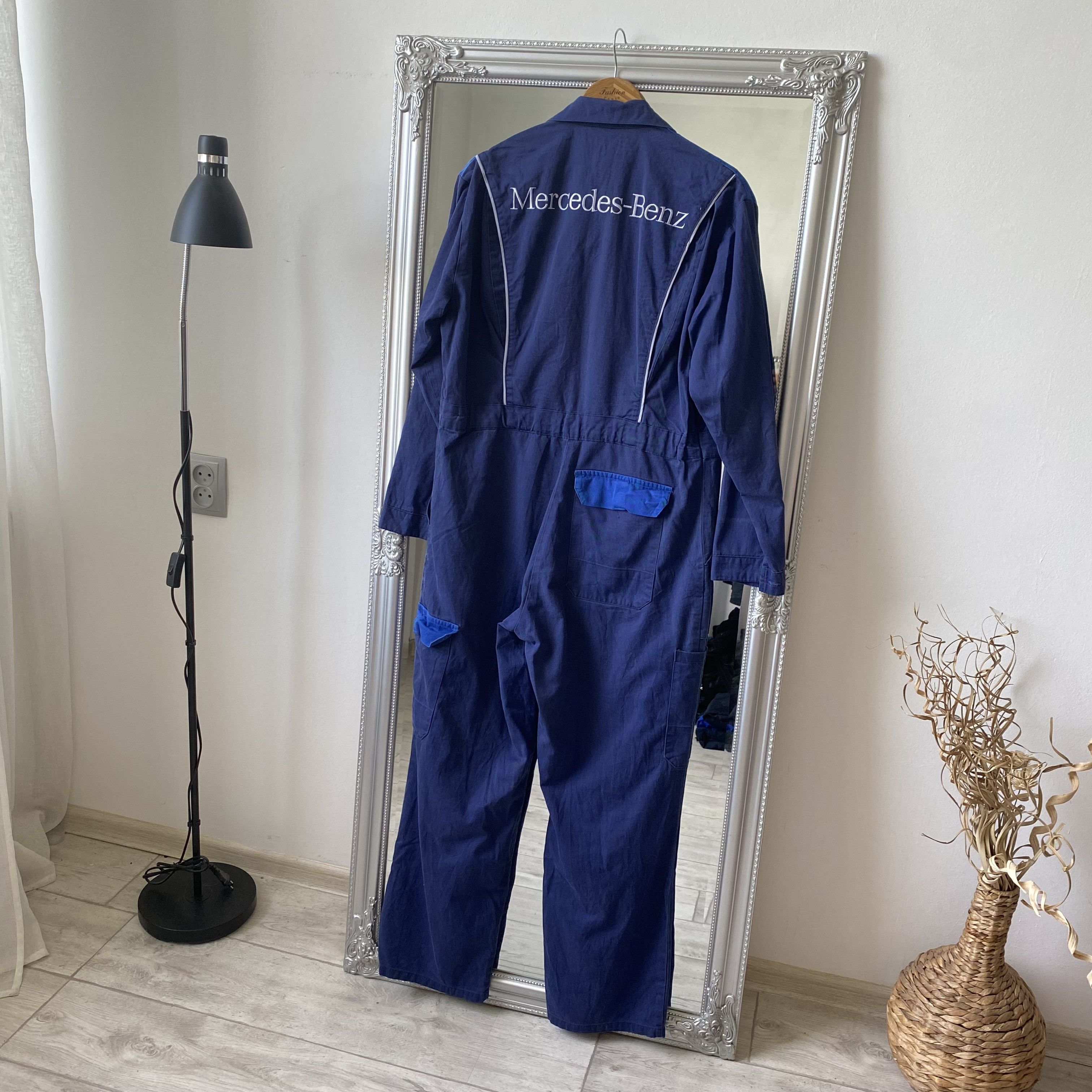 Mercedes-Benz 🛻 Vintage F1 Racing Mercedes Benz work jumpsuit Coverall Size US 29 - 1 Thumbnail