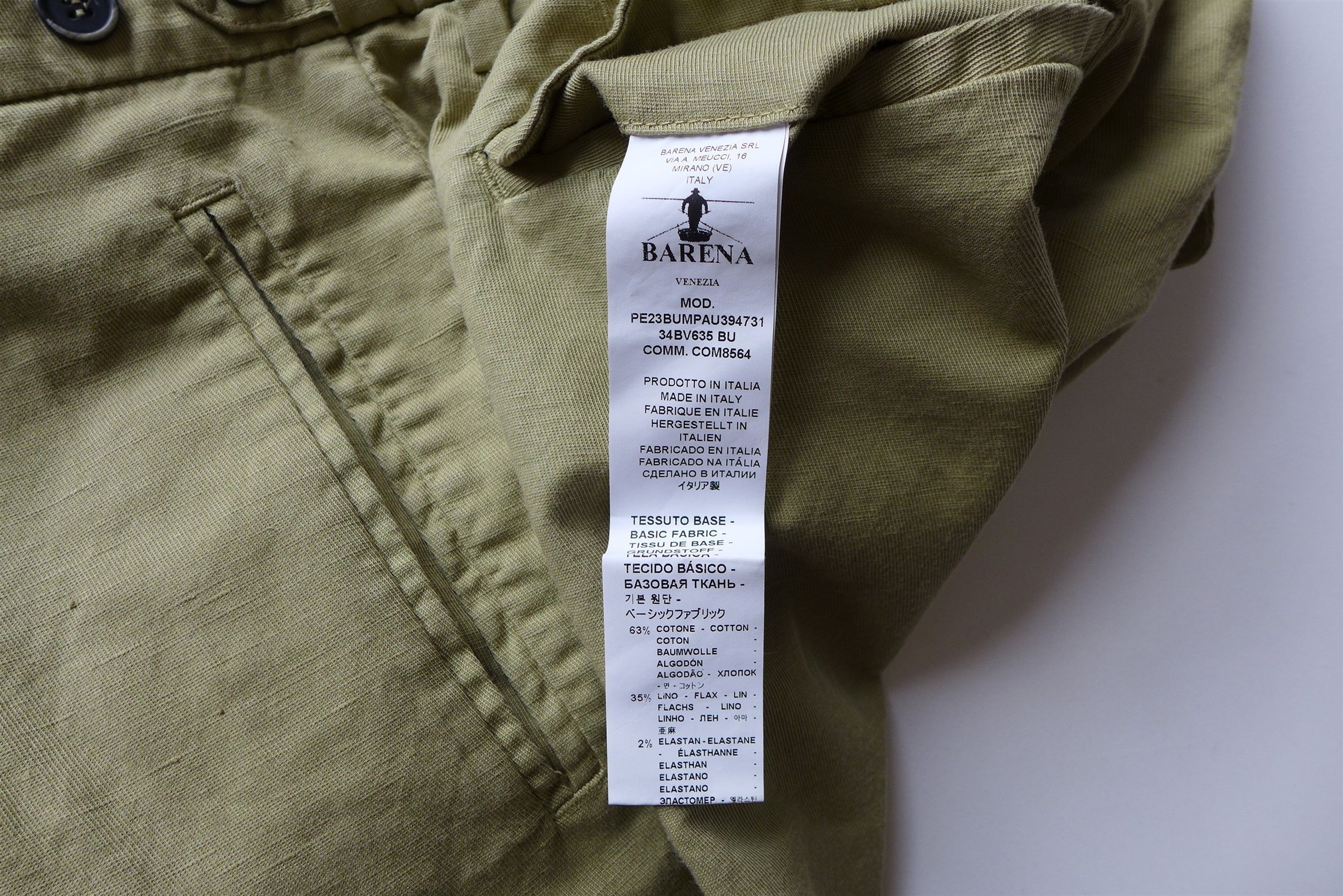 Barena Barena Masco Vignola Trousers - Canna Cotton-Linen. Size US 36 / EU 52 - 11 Thumbnail