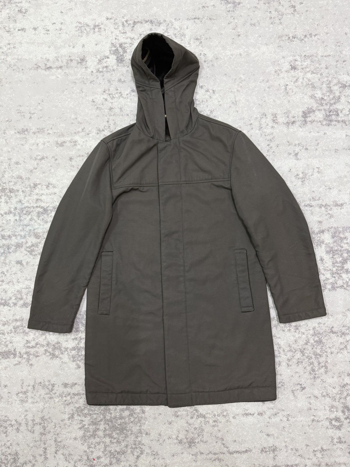 Jun Men Velvet Lined Parka Jacket Dark Green