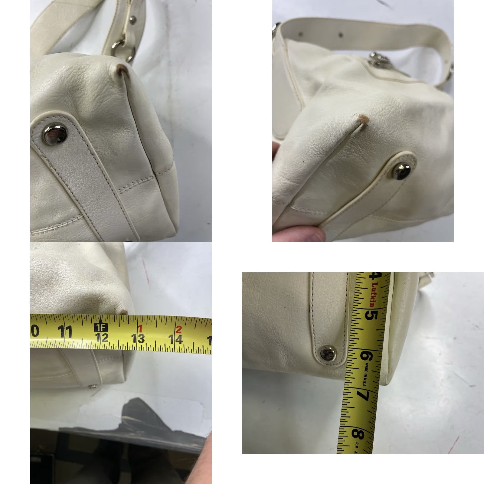 Juicy Couture VINTAGE Juicy Couture Y2K Shoulder Bag White Leather Medium Women’s Mens? No Size ONE SIZE - 9 Thumbnail