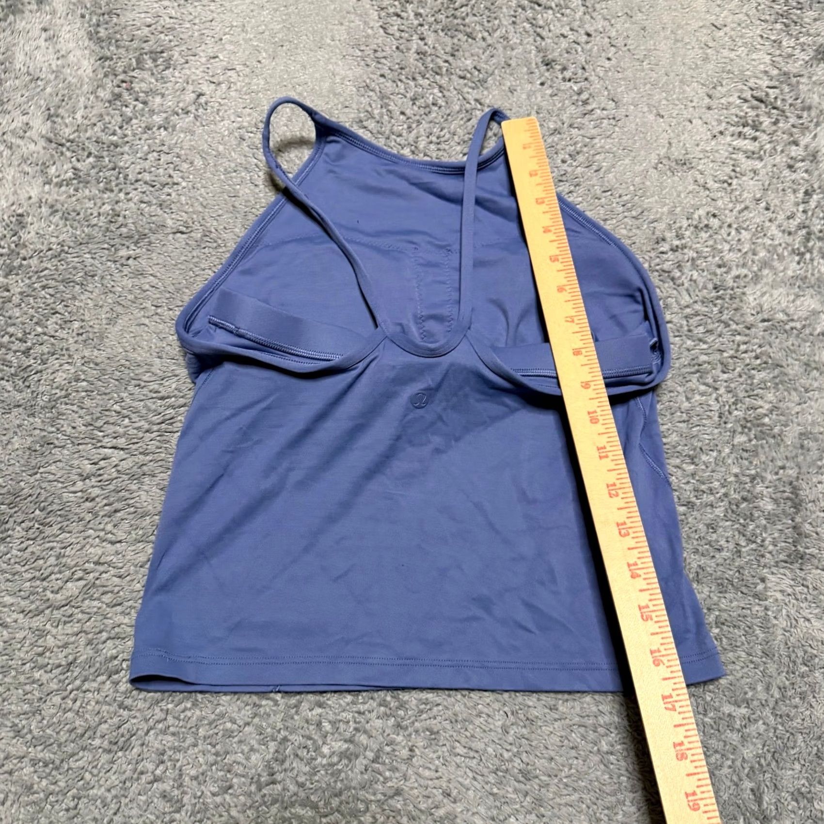 Lululemon Lululemon Crop Tank Top Womens 8 Lightweight High Neck Water Drop Built in Bra Blue Tank Womens 8 Regular Women Size M / US 6-8 / IT 42-44 - 4 Thumbnail