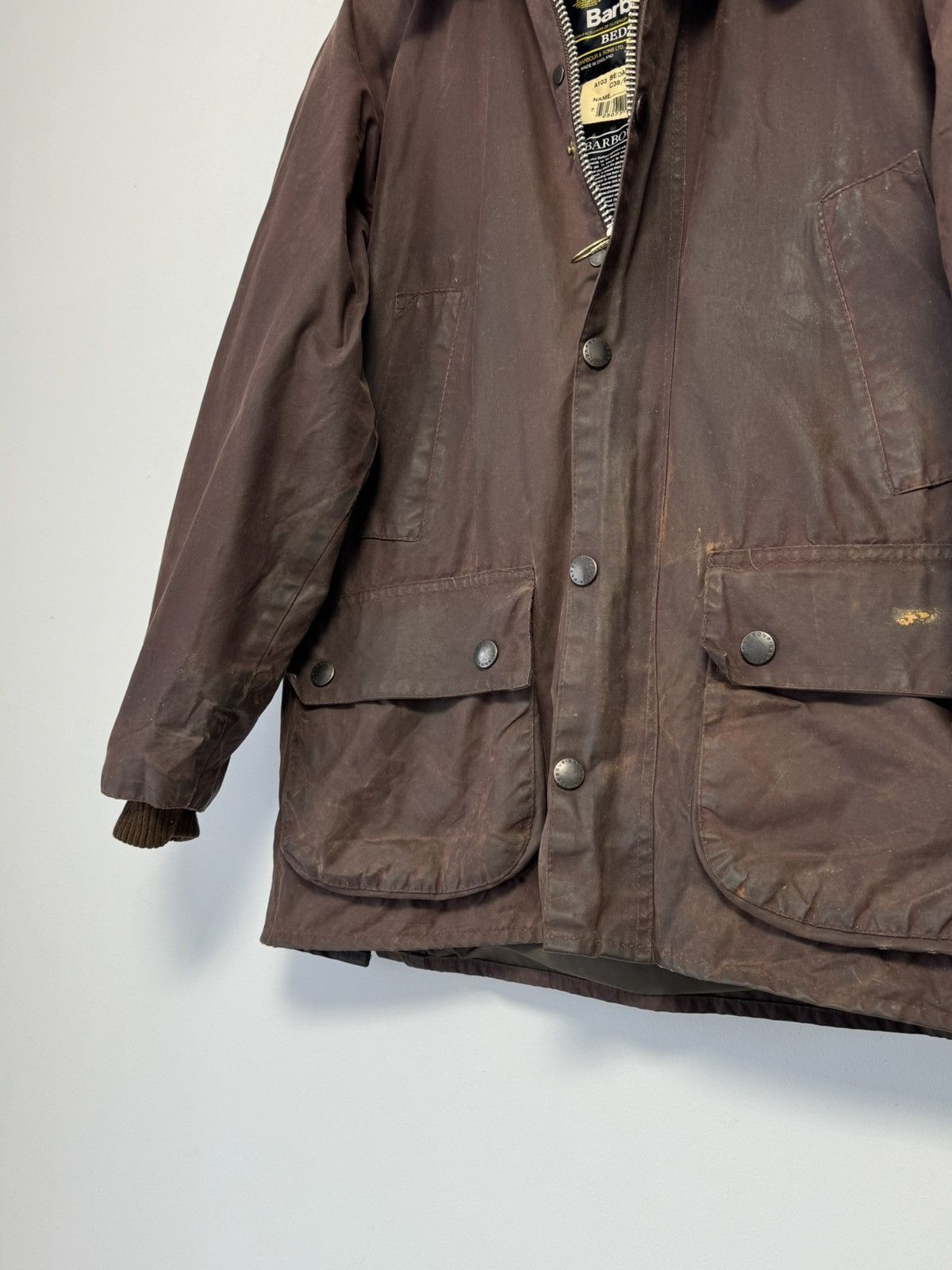 Barbour Vintage Barbour Bedale Wax Jacket Brown C38 England A103 Size US M / EU 48-50 / 2 - 7 Thumbnail