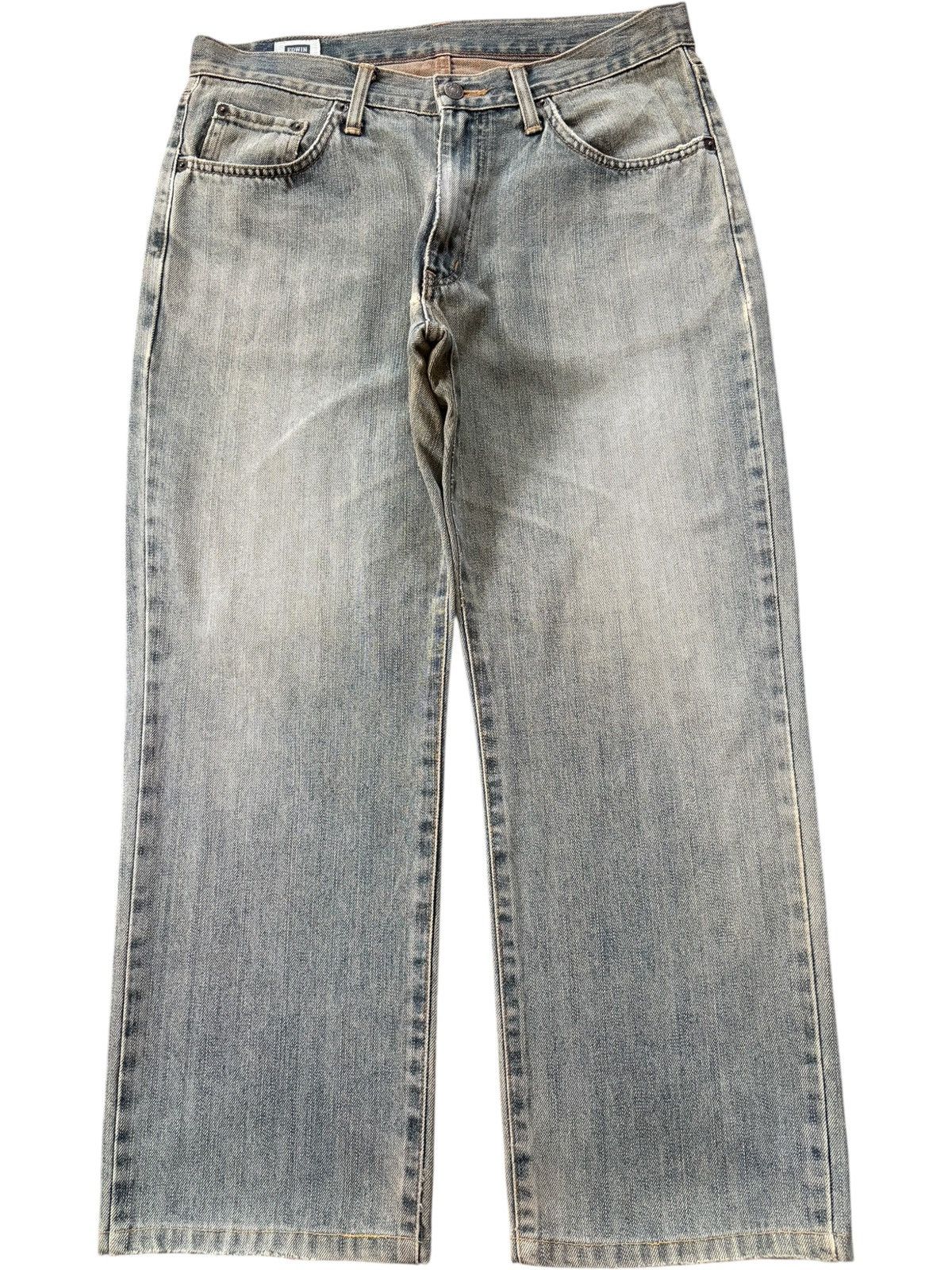 Edwin Vintage Edwin 403 Mud Wash Distress Loose Jeans Size US 32 / EU 48 - 1 Thumbnail