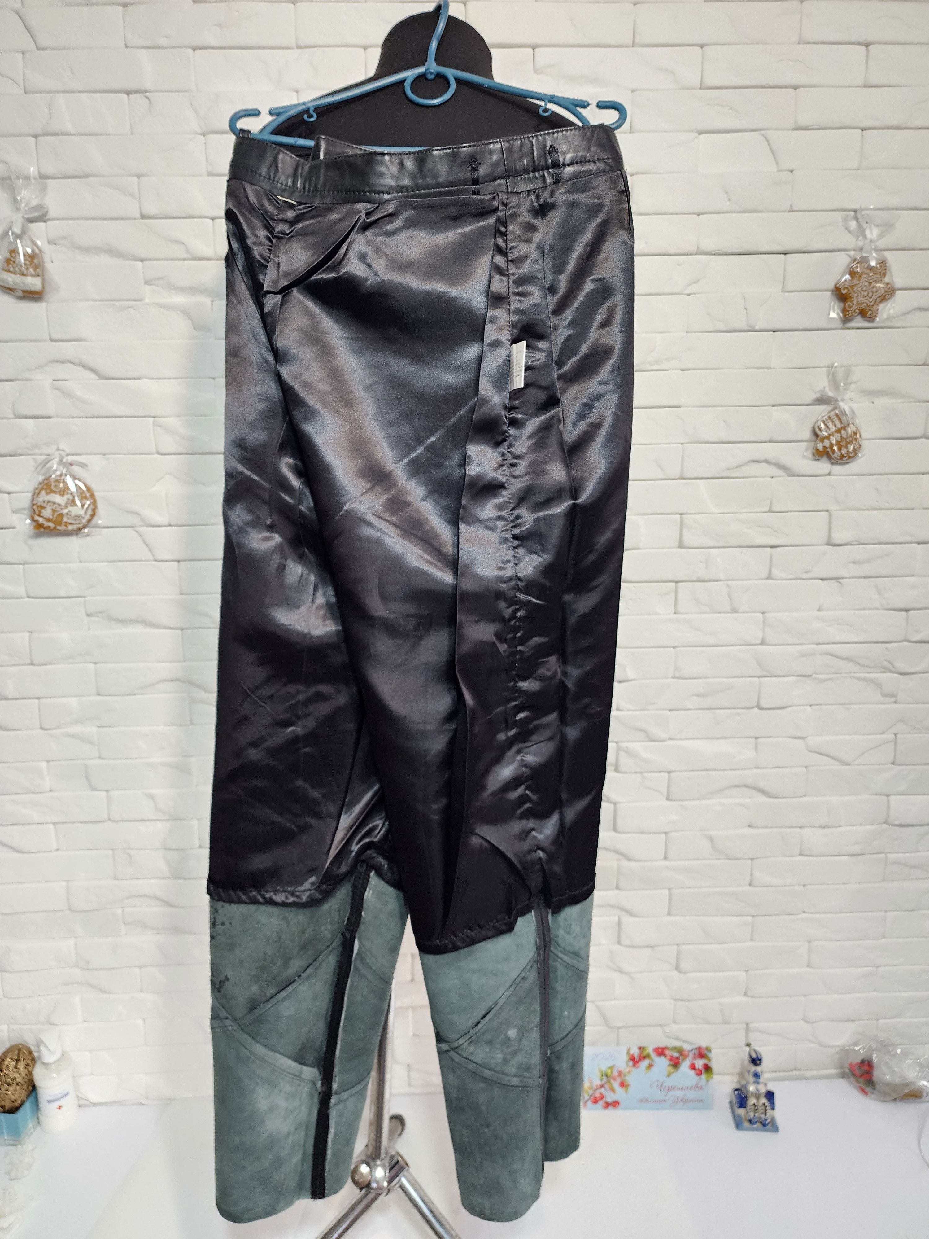 Other Black Leather Pants: Women's Style Genuine Leather Trousers Size 33" - 9 Thumbnail