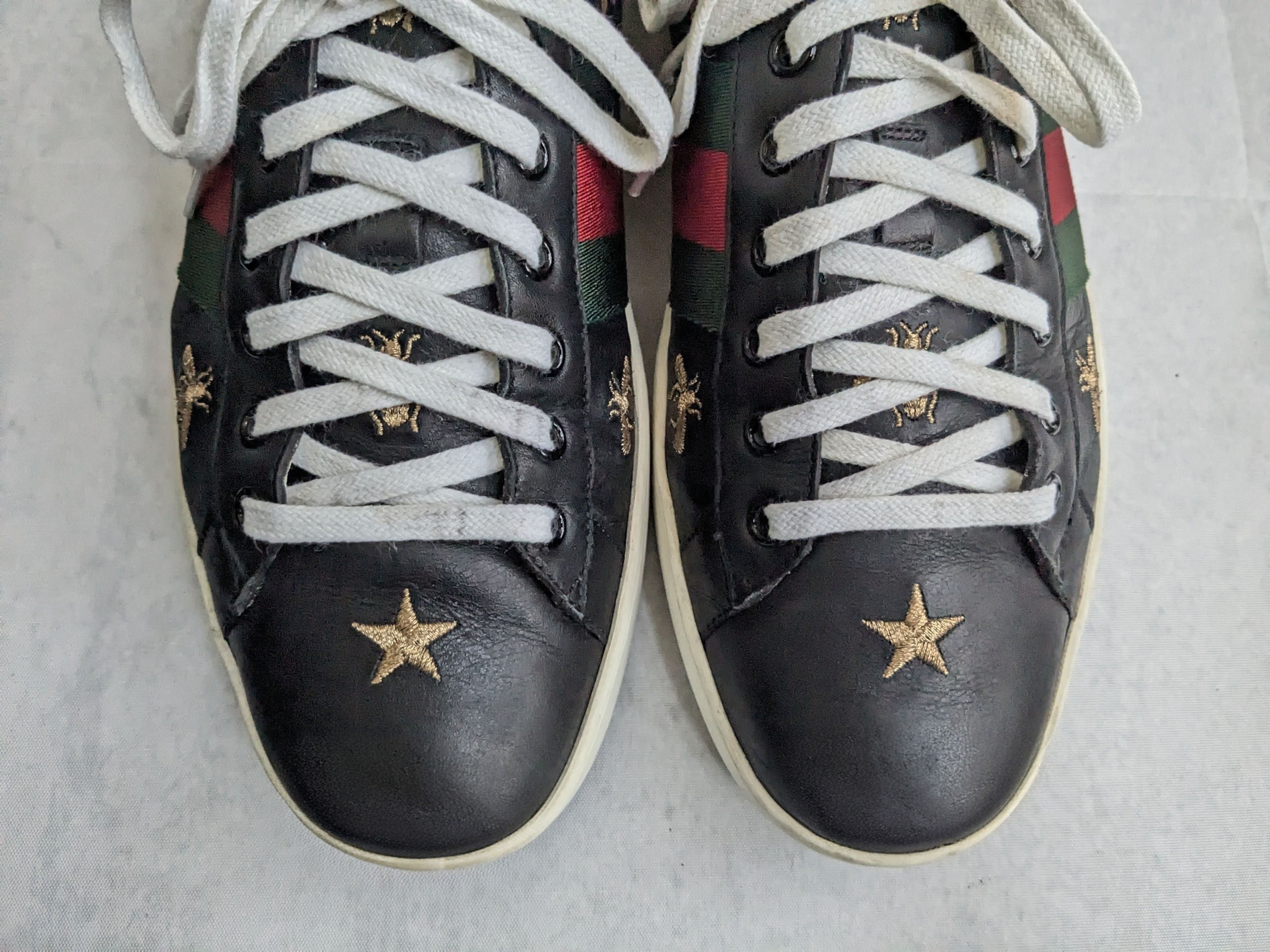 Gucci Gucci Ace Stars Bee Sneakers Black 10.5 Leather Low Size US 10.5 / EU 43-44 - 3 Thumbnail