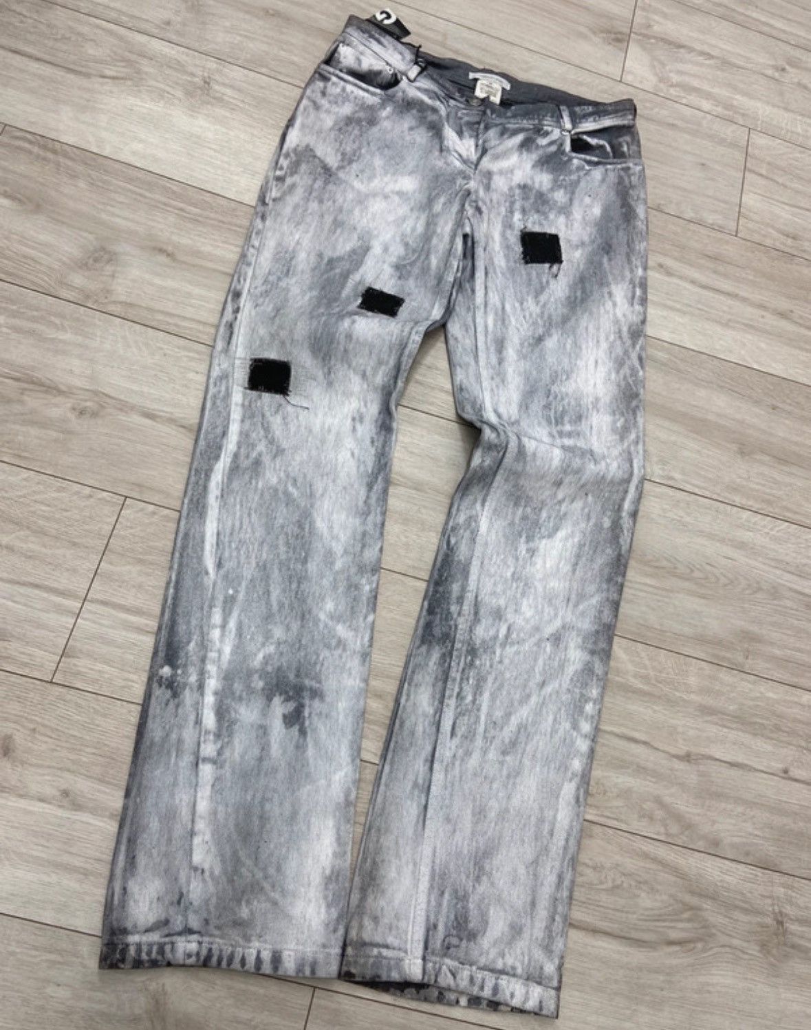 Japanese Brand × Le Grande Bleu (L.G.B.) Very Rare🔥Germano Zama Painted Distressed Denims🔥 Size US 32 / EU 48 - 4 Thumbnail