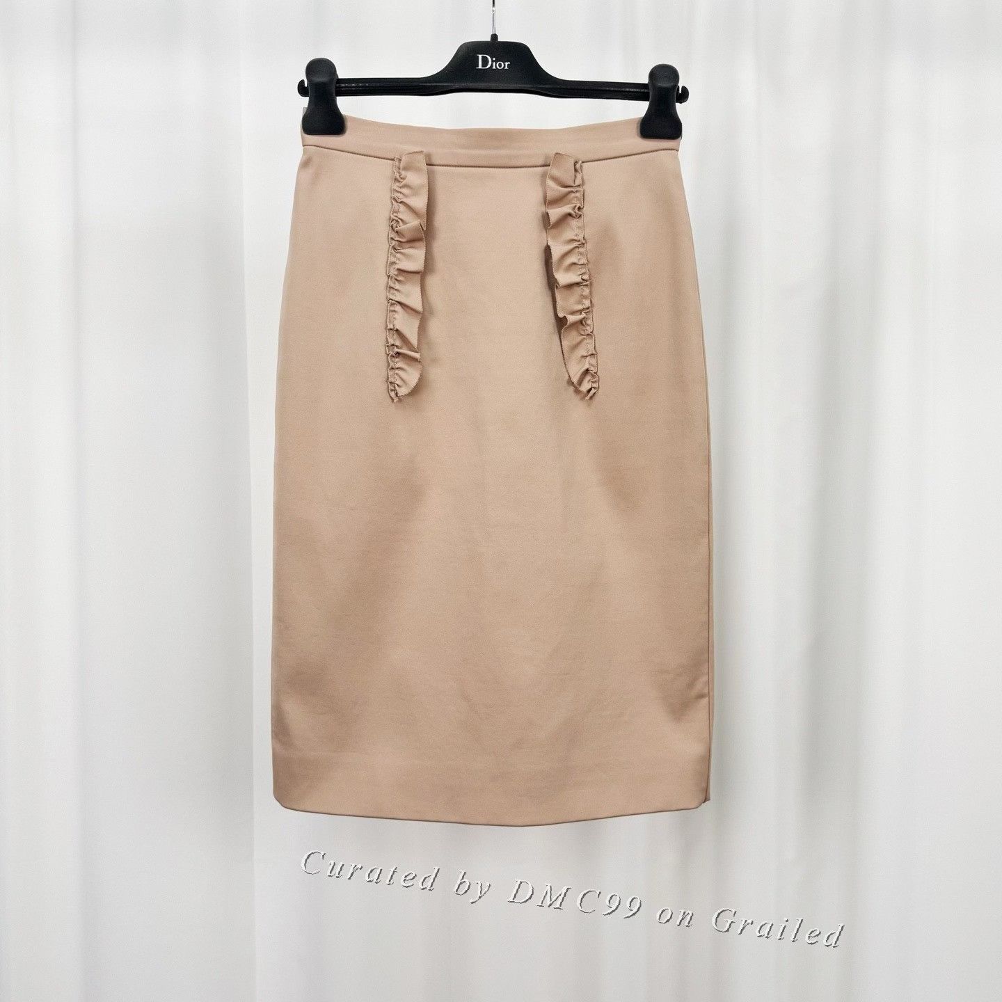 Miu Miu Miu Miu Ruffle Nude Pink Skirt Size 40" / US 18 - 1 Thumbnail