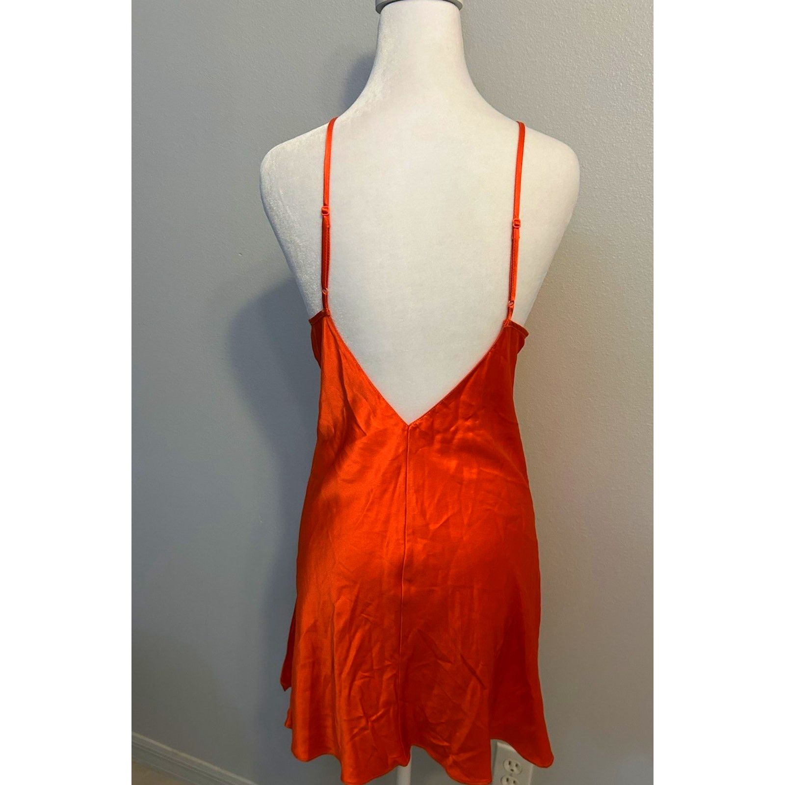 Victoria's Secret Victoria's Secret 100% Silk Slip Dress ORANGE Nightgown L Size ONE SIZE - 7 Thumbnail