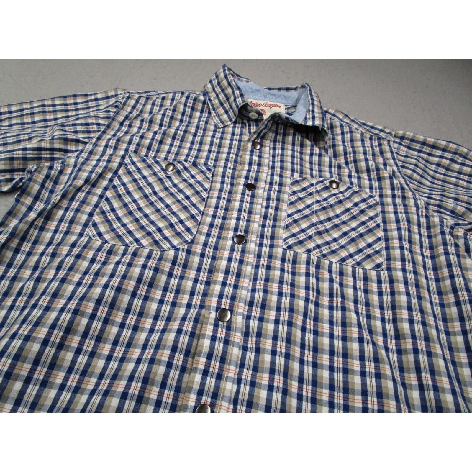 Vintage VINTAGE Troy Lee Designs Shirt Men Small Blue Plaid Long Sleeve Casual Button Up Size US S / EU 44-46 / 1 - 2 Thumbnail