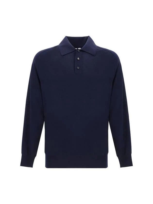 Bottega Veneta o1bcso1str0526 Light Fine Wool Polo Shirt in Navy Size US XS / EU 42 / 0 - 2 Thumbnail