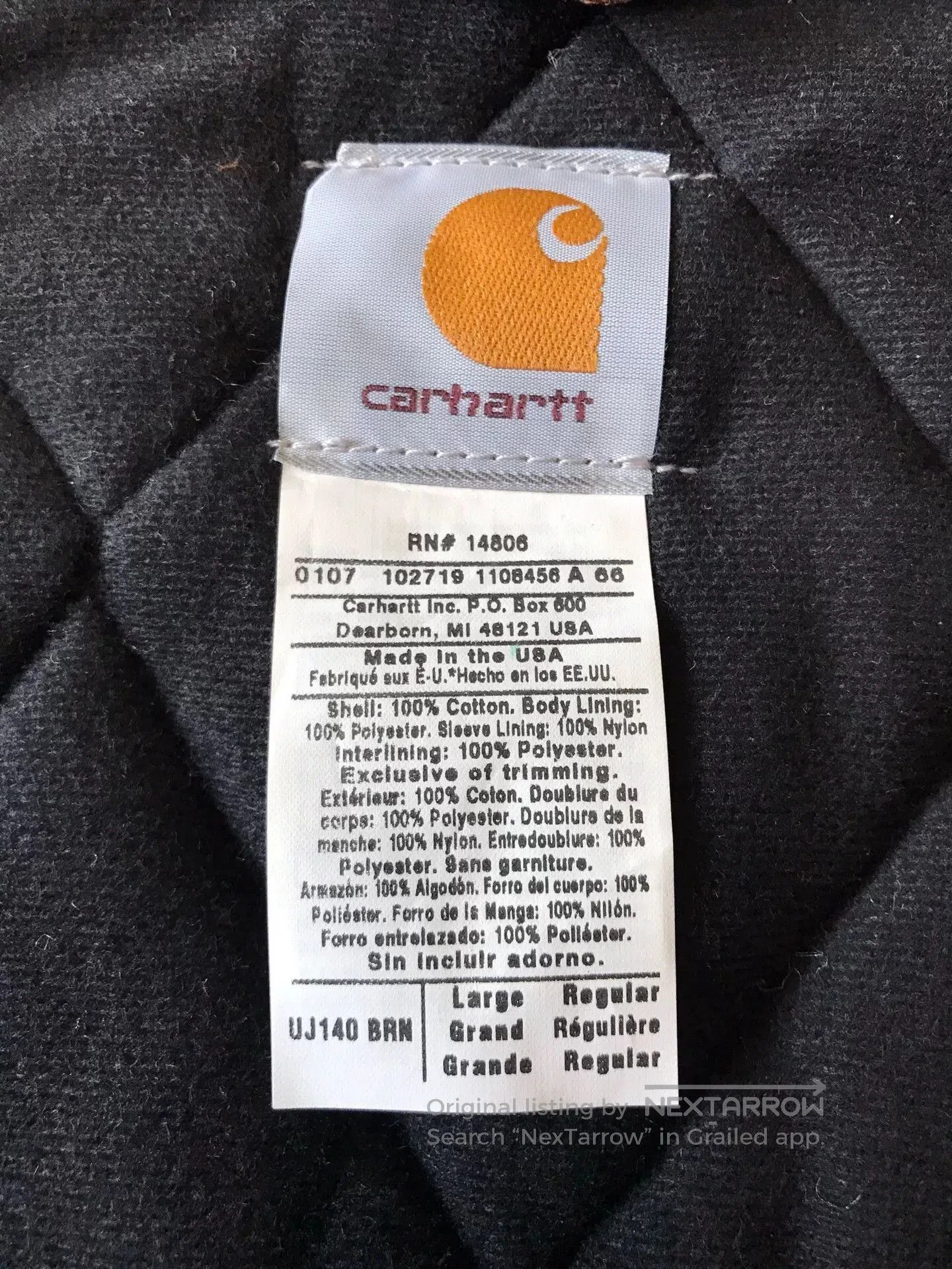 Carhartt Carhartt UJ140 Hooded Work Jacket. Size US L / EU 52-54 / 3 - 9 Thumbnail