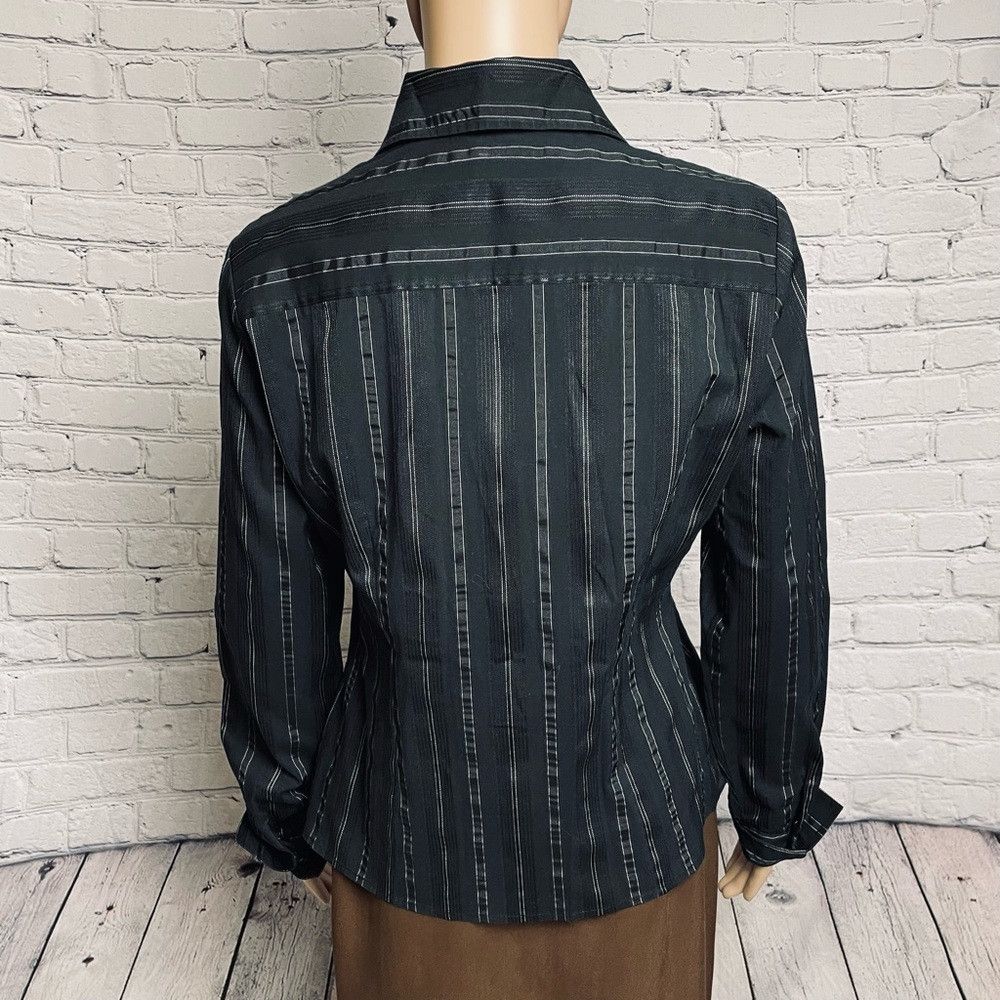 Worthington Worthington Stretch Black Stripes Blouse Shirt Size 8 Size M / US 6-8 / IT 42-44 - 7 Thumbnail