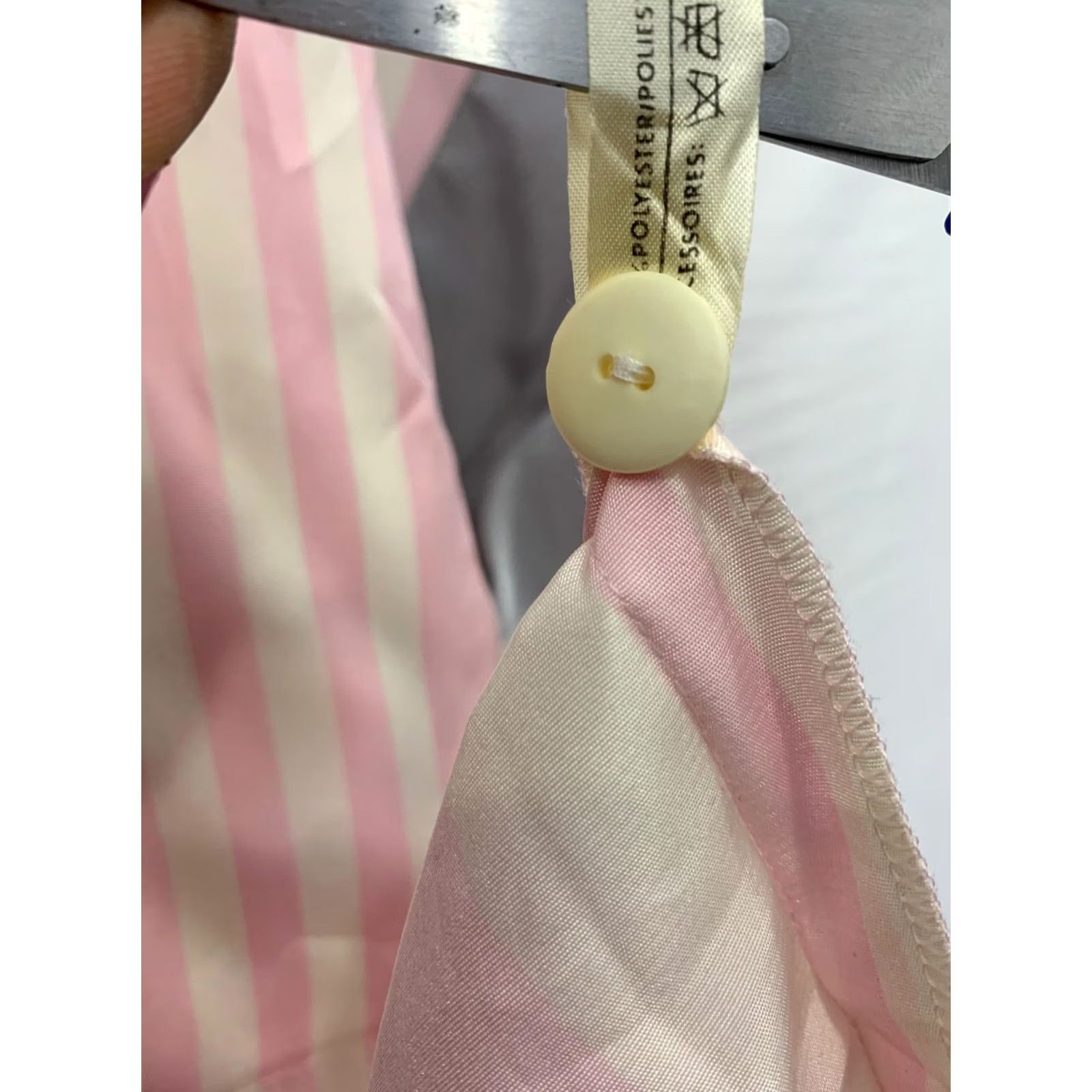Louis Feraud VINTAGE Louis Feraud Shirt Dress Pink Cream Grey Midi US 4 Womens 1980s 1990s Striped Pattern Size S / US 4 / IT 40 - 6 Thumbnail