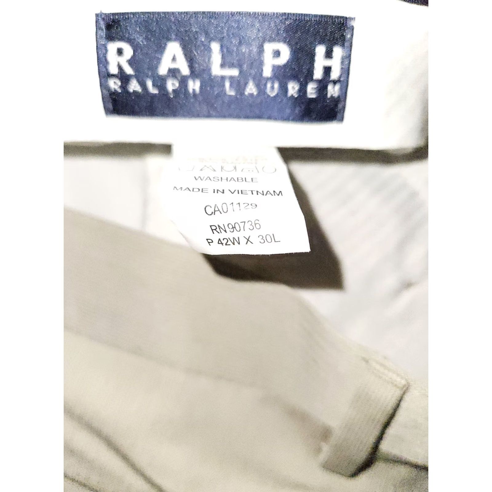 Ralph Lauren Ralph Ralph Lauren Men's 42x30 Tan Cream Pleated Dress Pants Business Workwear 90s Designer Size US 42 / EU 58 - 2 Thumbnail