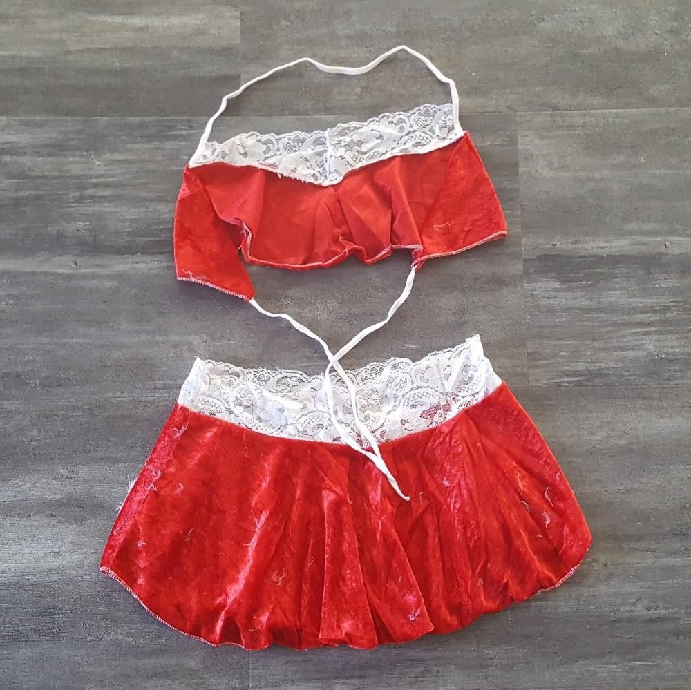 Designer Red Velvet Bad Santa Adult Costume Size ONE SIZE - 2 Thumbnail