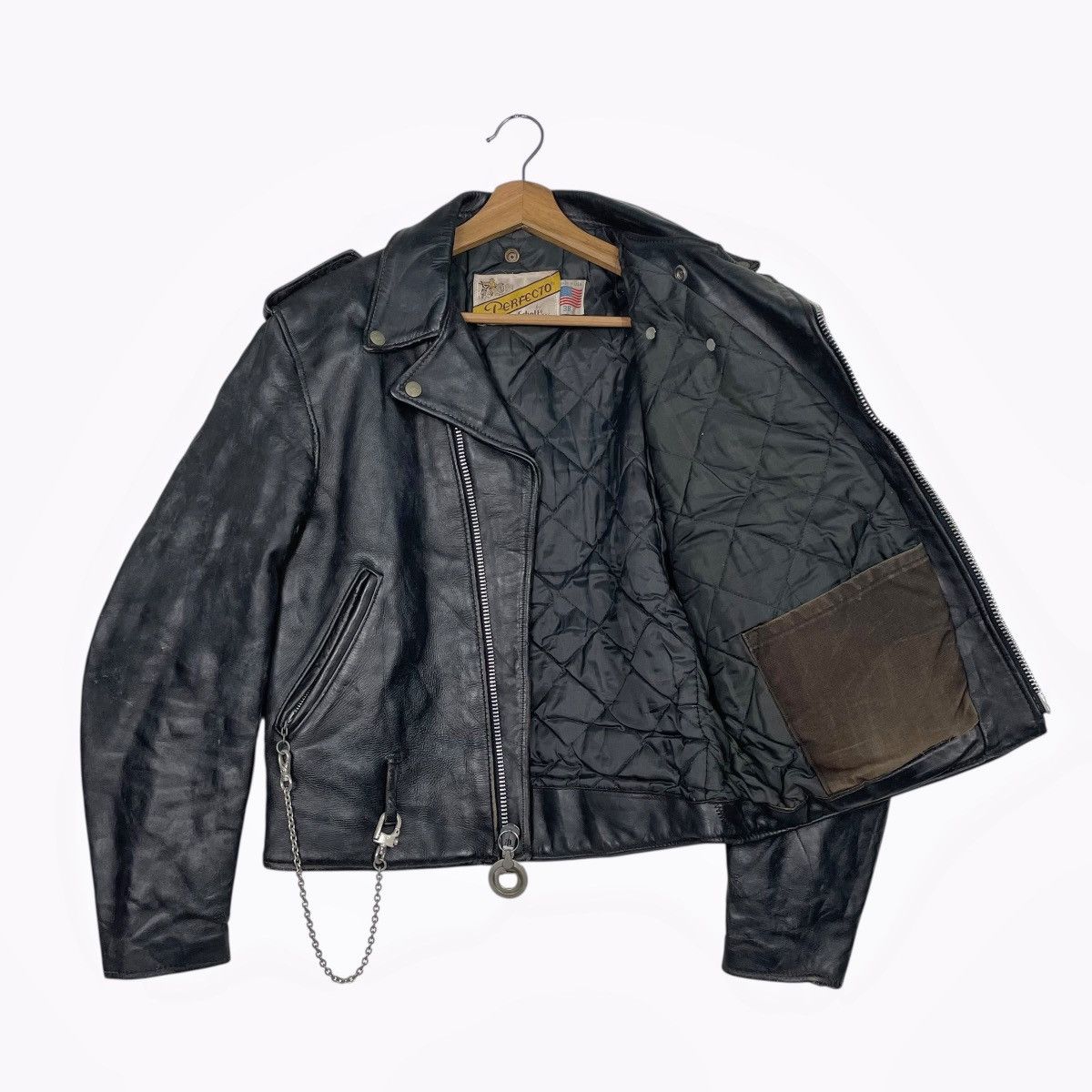 Schott 80s Schott Perfecto Double Colar Motorcycle Leather Jacket Size US S / EU 44-46 / 1 - 9 Thumbnail
