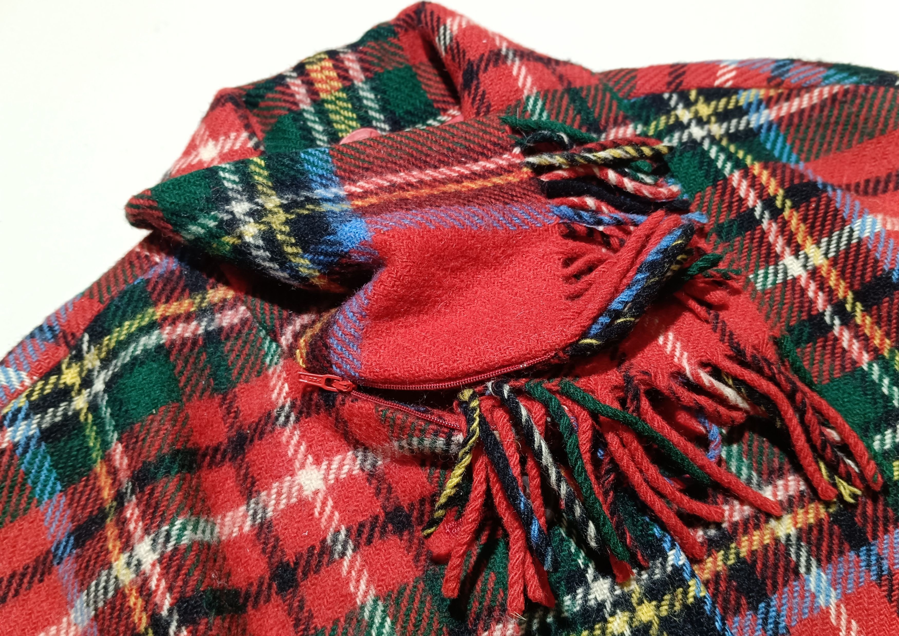14th Addiction × If Six Was Nine Vintage Plaid Blanket Coat Fringe by The Check Trading Inc Size US L / EU 52-54 / 3 - 6 Thumbnail