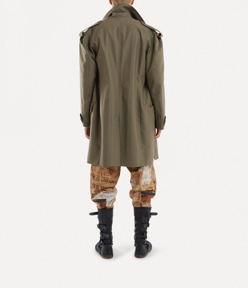 Vivienne Westwood o1srvl11e0326 Stripped Trench Coat in Green Size US XL / EU 56 / 4 - 5 Thumbnail