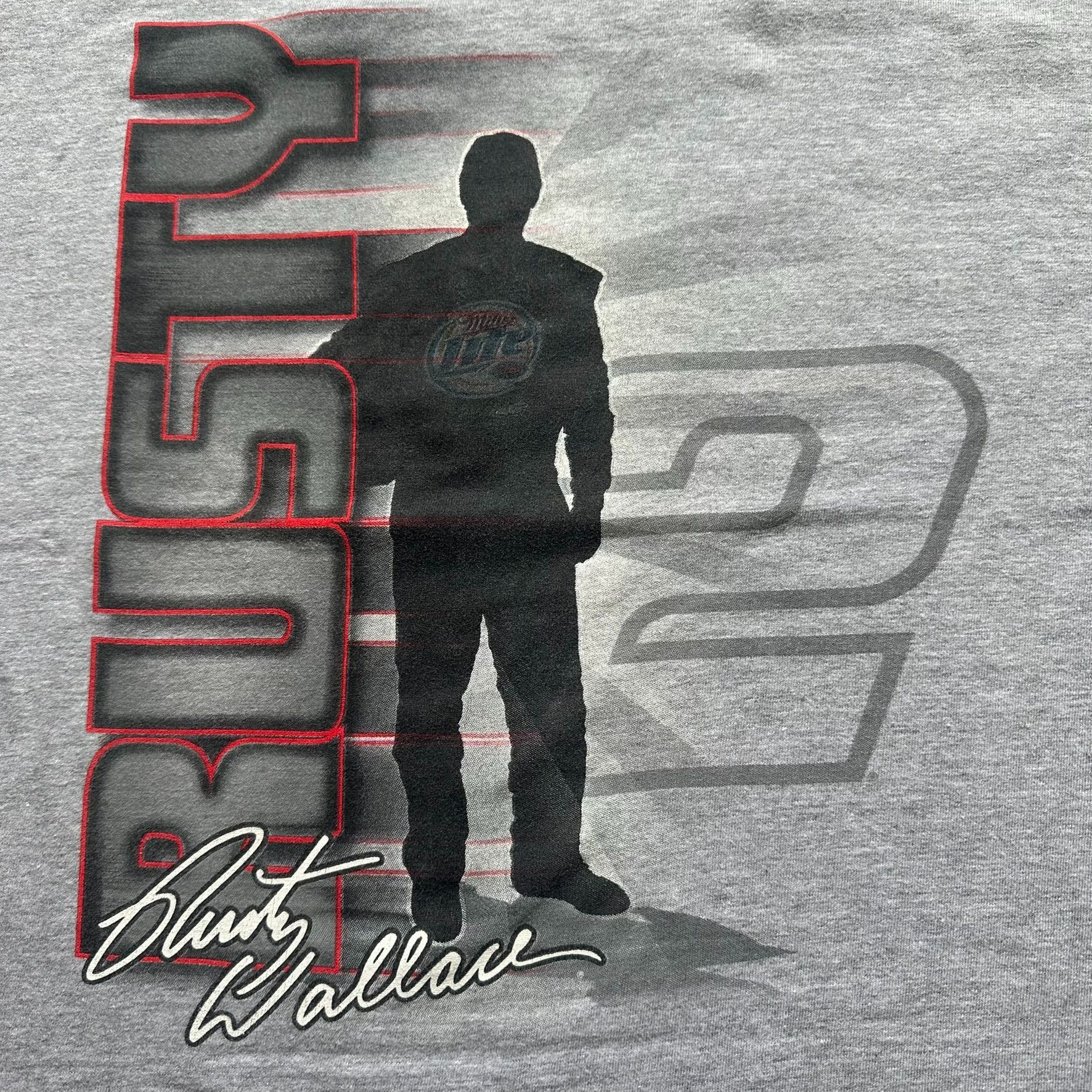NASCAR Vintage Y2K NASCAR Rusty Wallace T-Shirt Miller Lite Racing Size US XL / EU 56 / 4 - 2 Thumbnail
