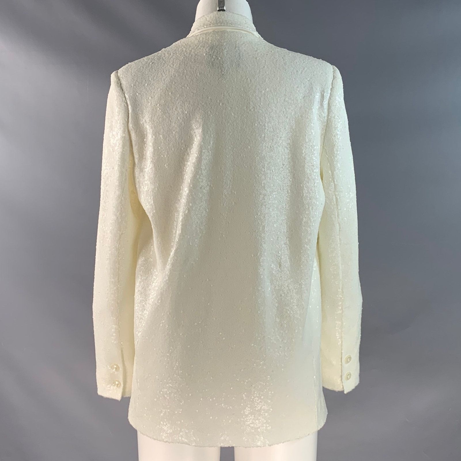 Black Halo Size S Beige Nylon Sequined Double Breasted Pants Suit Size S / US 4 / IT 40 - 5 Thumbnail