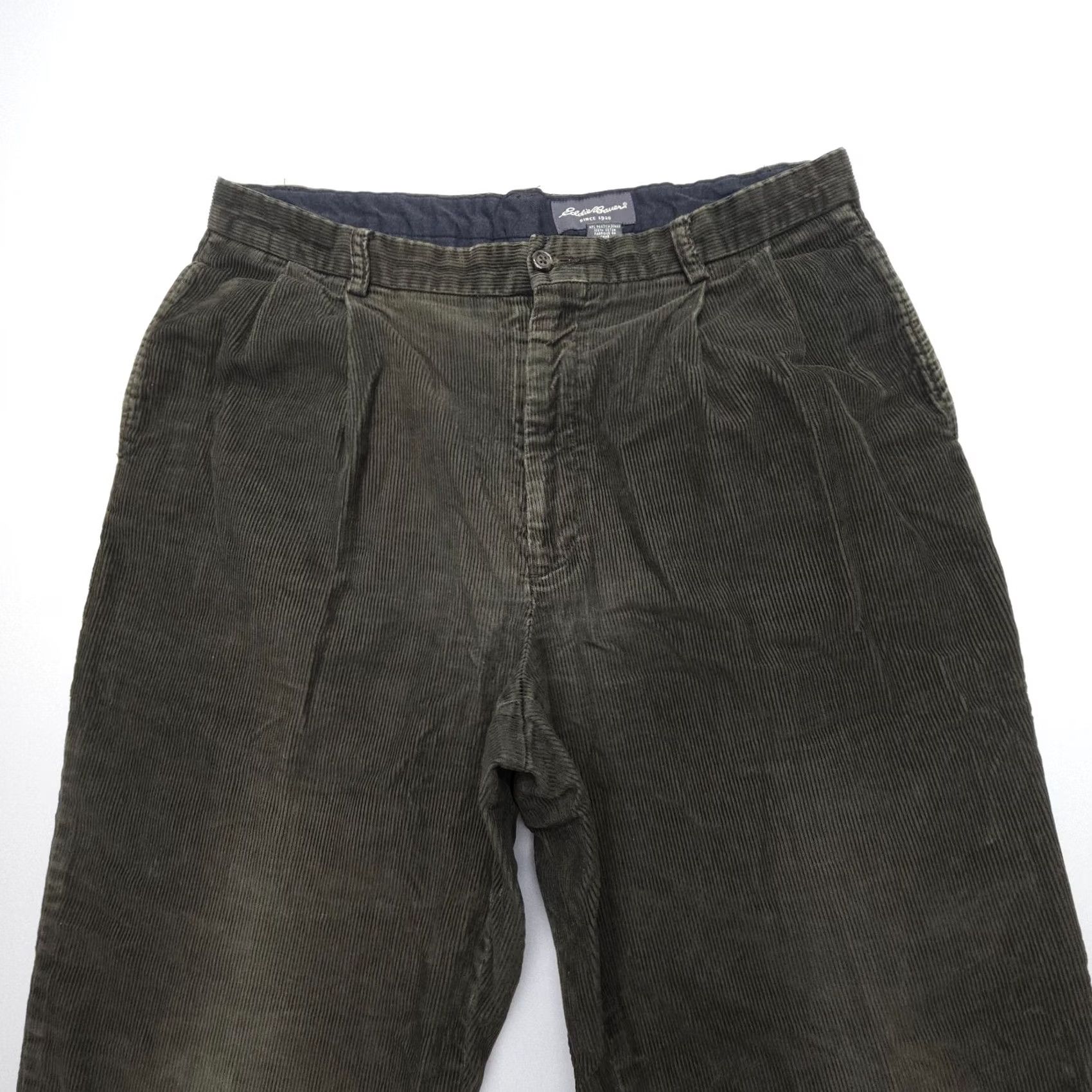 Eddie Bauer Vintage Eddie Bauer Pleated Corduroy Pants Mens 36 x 32 Green Gorp 2000's Size US 36 / EU 52 - 4 Thumbnail