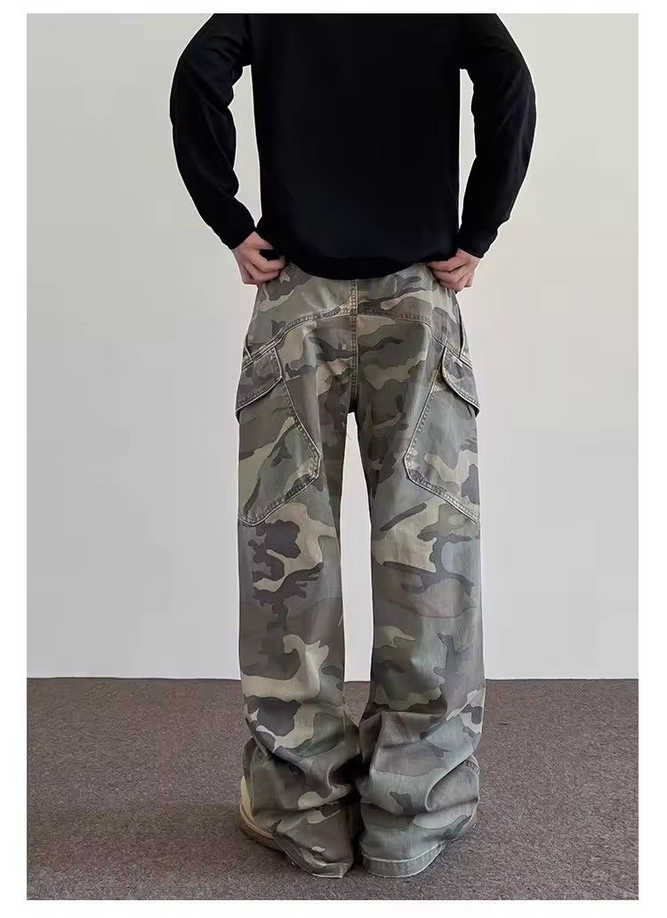 Vintage Baggy Cargo Camo Stacked Pants, Wide Leg Pants Size US 34 / EU 50 - 4 Thumbnail