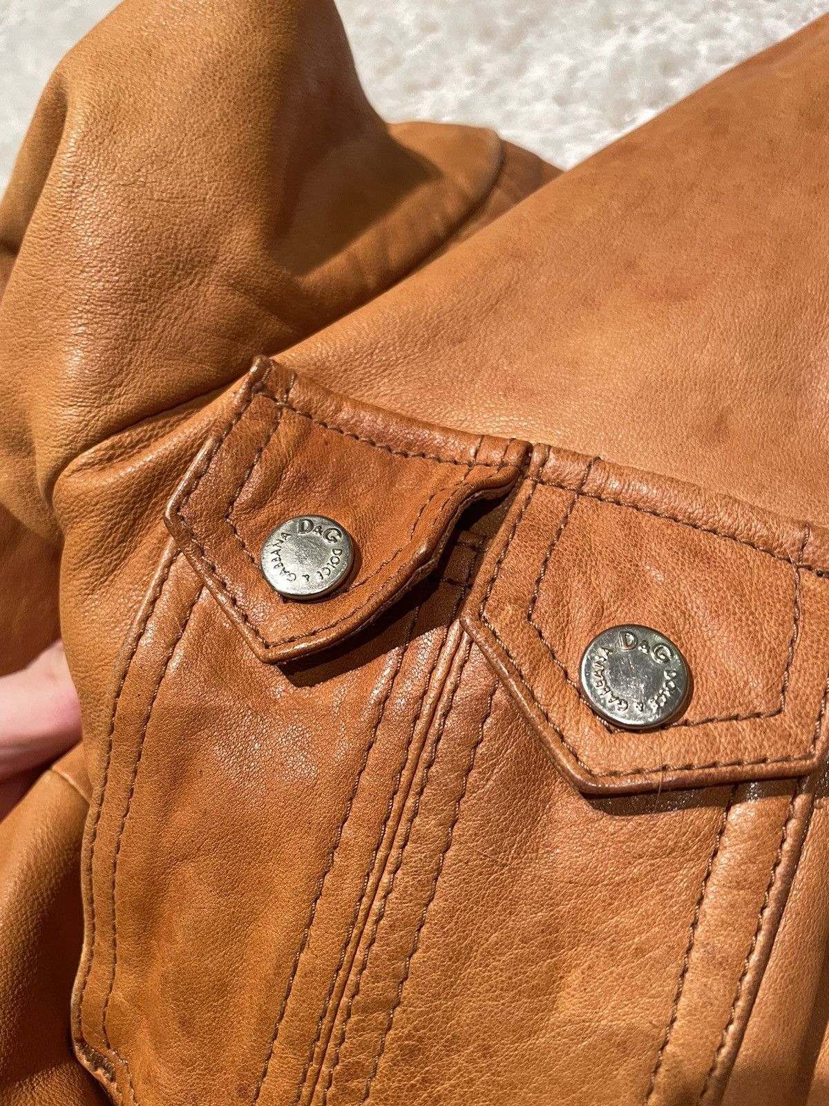 Dolce & Gabbana × Vintage 💎 Dolce & Gabbana Vintage Leather Jacket IT 44 Size M / US 6-8 / IT 42-44 - 6 Thumbnail