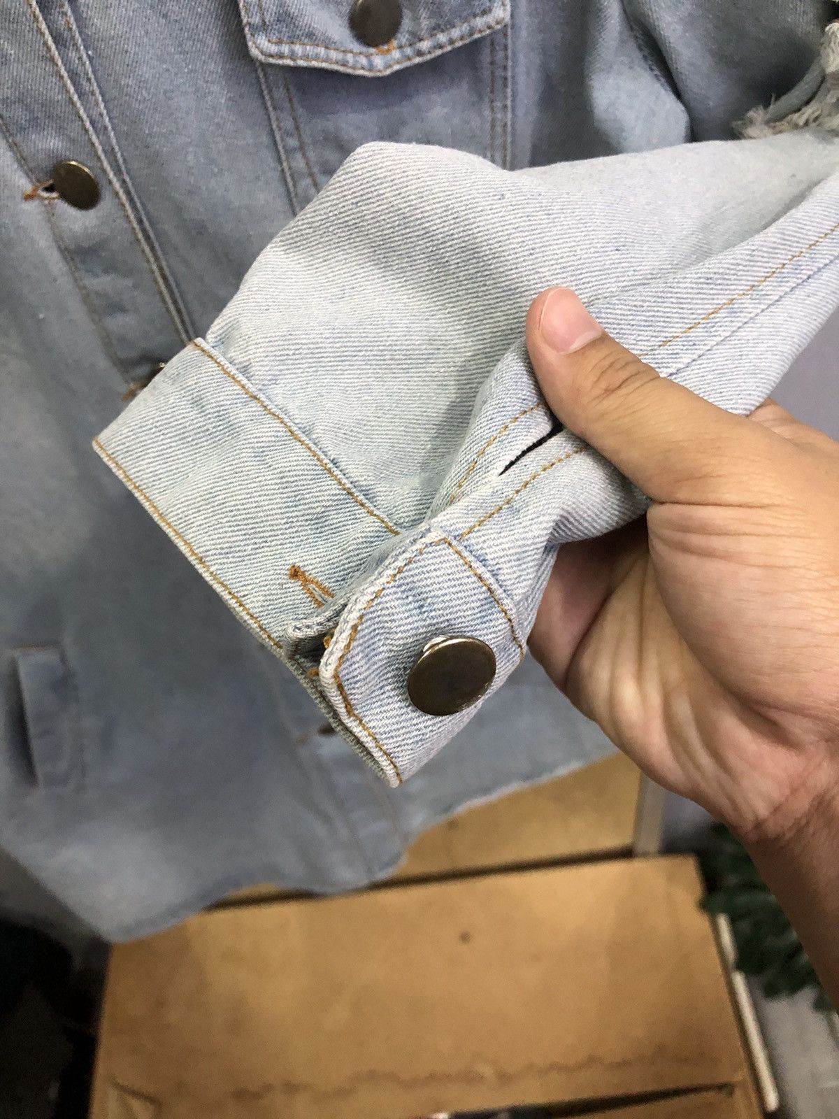 Japanese Brand Ruyi Distressed Denim Long Jacket Y2K Grunge Size M / US 6-8 / IT 42-44 - 8 Thumbnail