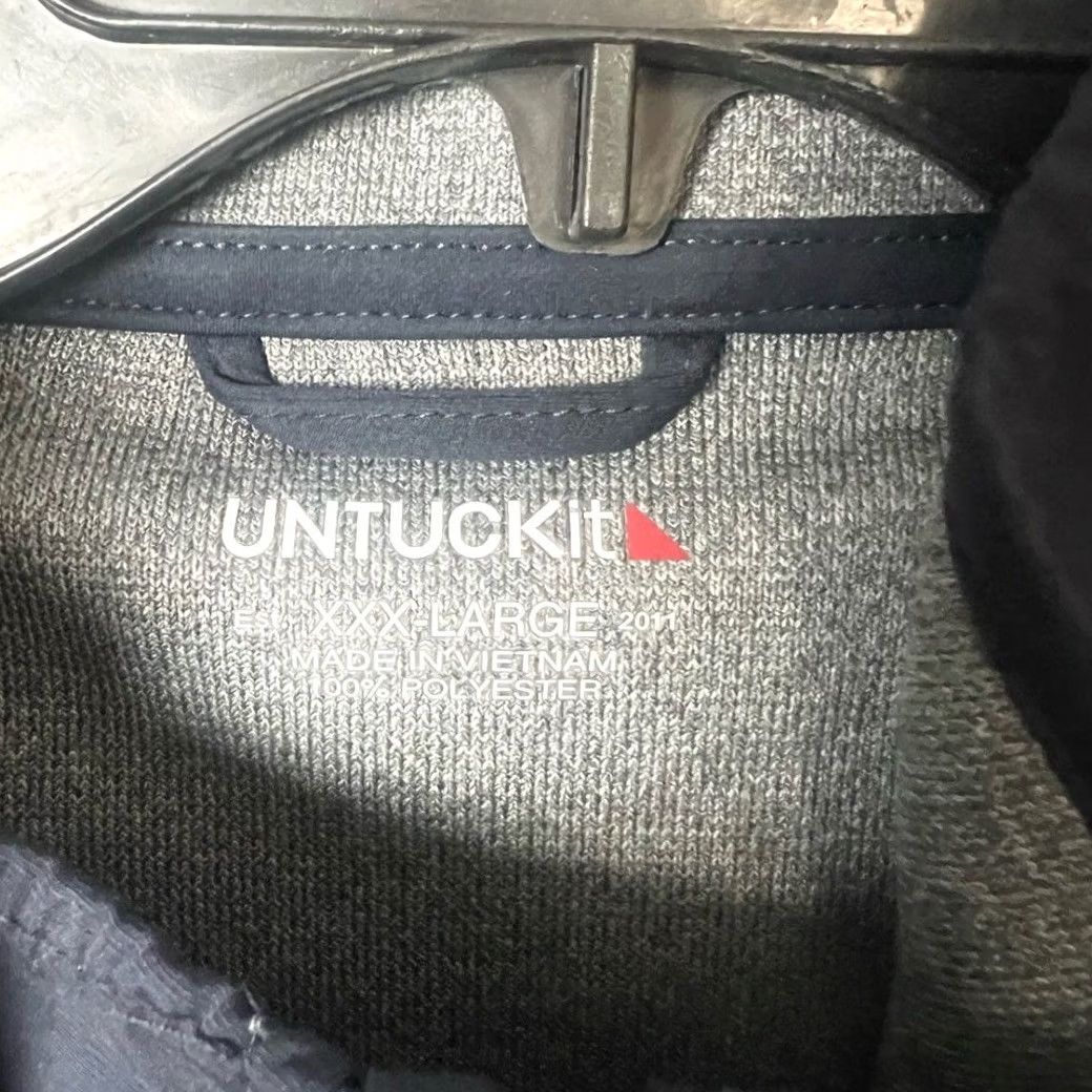 UNTUCKit UNTUCKit Pullover Jacket 1/4 Zip Navy Gray 3XLT Men Big & Tall Pockets Polyester Blue Size US XXL / EU 58 / 5 - 2 Thumbnail