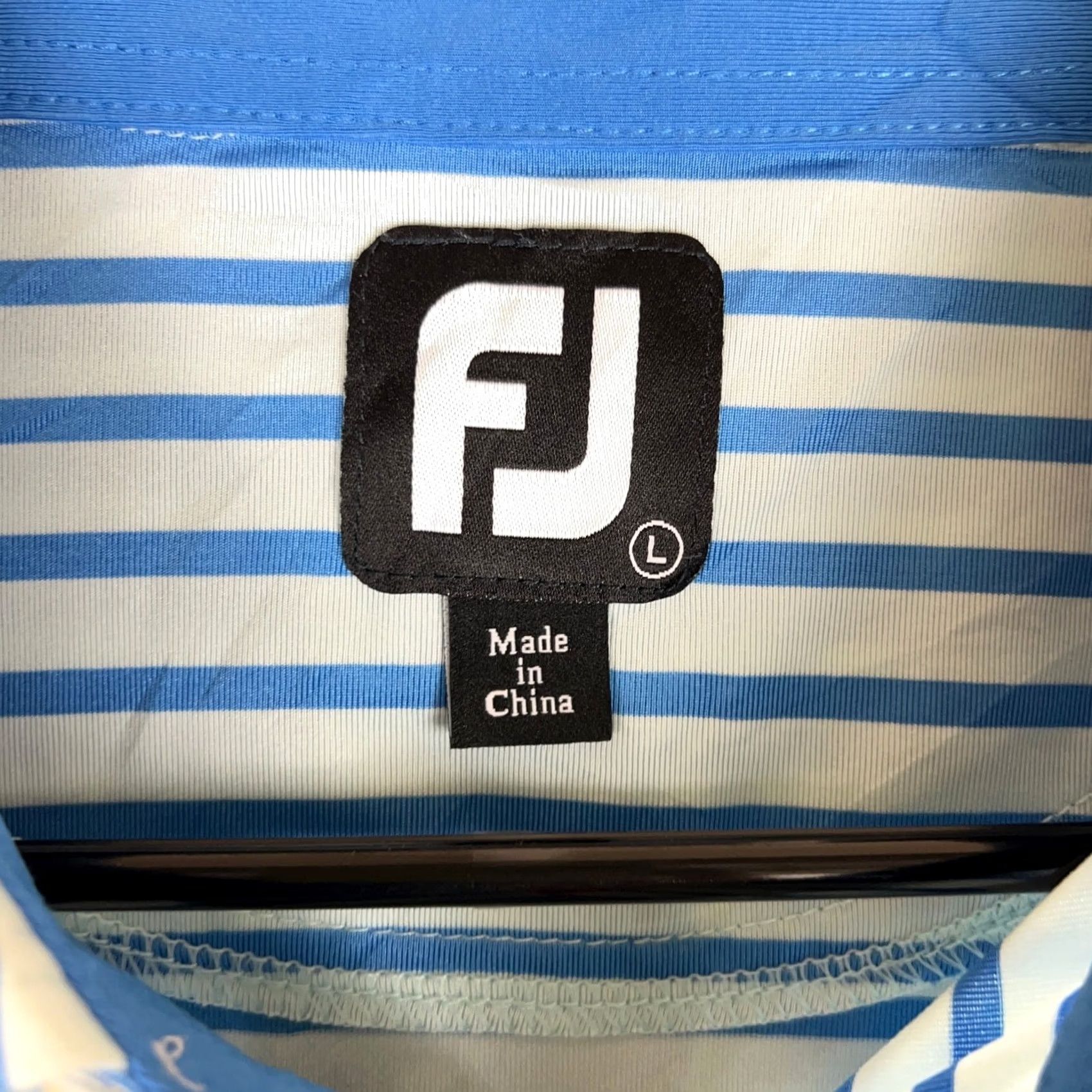 Footjoy FootJoy Mens Shirt Blue Striped Polo Athletic Short Sleeve Button-Down Collared L Size US L / EU 52-54 / 3 - 6 Thumbnail