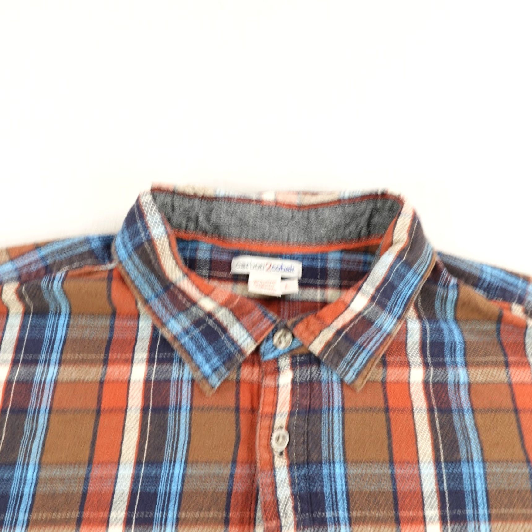 Carbon2Cobalt VINTAGE Carbon 2 Cobalt Shirt Men's Large Plaid Flannel Button-Up Workwear Brown Orange Blue Cotton 90s Mens Large Shirt Size US L / EU 52-54 / 3 - 2 Thumbnail