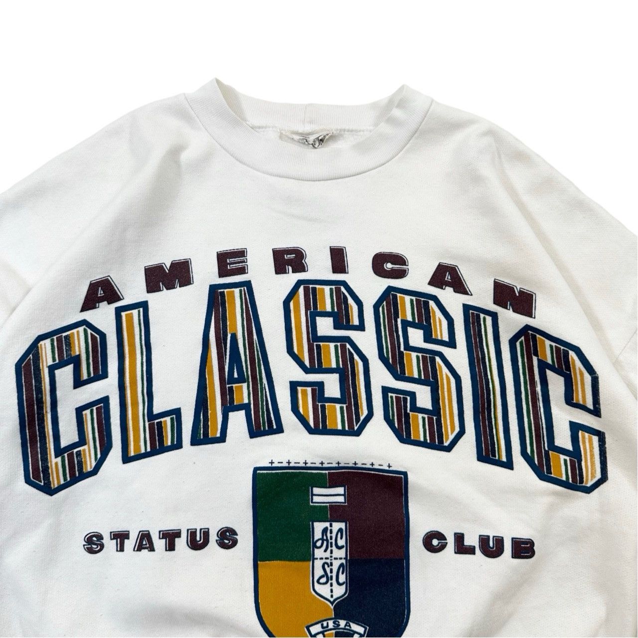 Vintage Vintage 90s American Classic Status Club Graphic Sweater Size US M / EU 48-50 / 2 - 2 Thumbnail