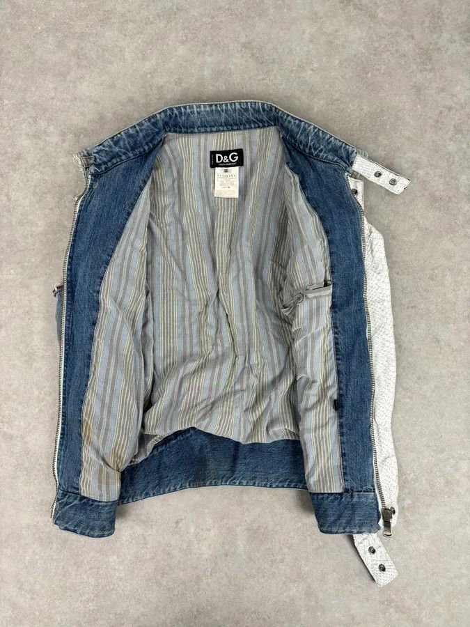 Dolce & Gabbana SS2005 Dolce & Gabbana Blue & White Snakeskin Effect Denim Vest Jacket Size US M / EU 48-50 / 2 - 8 Thumbnail