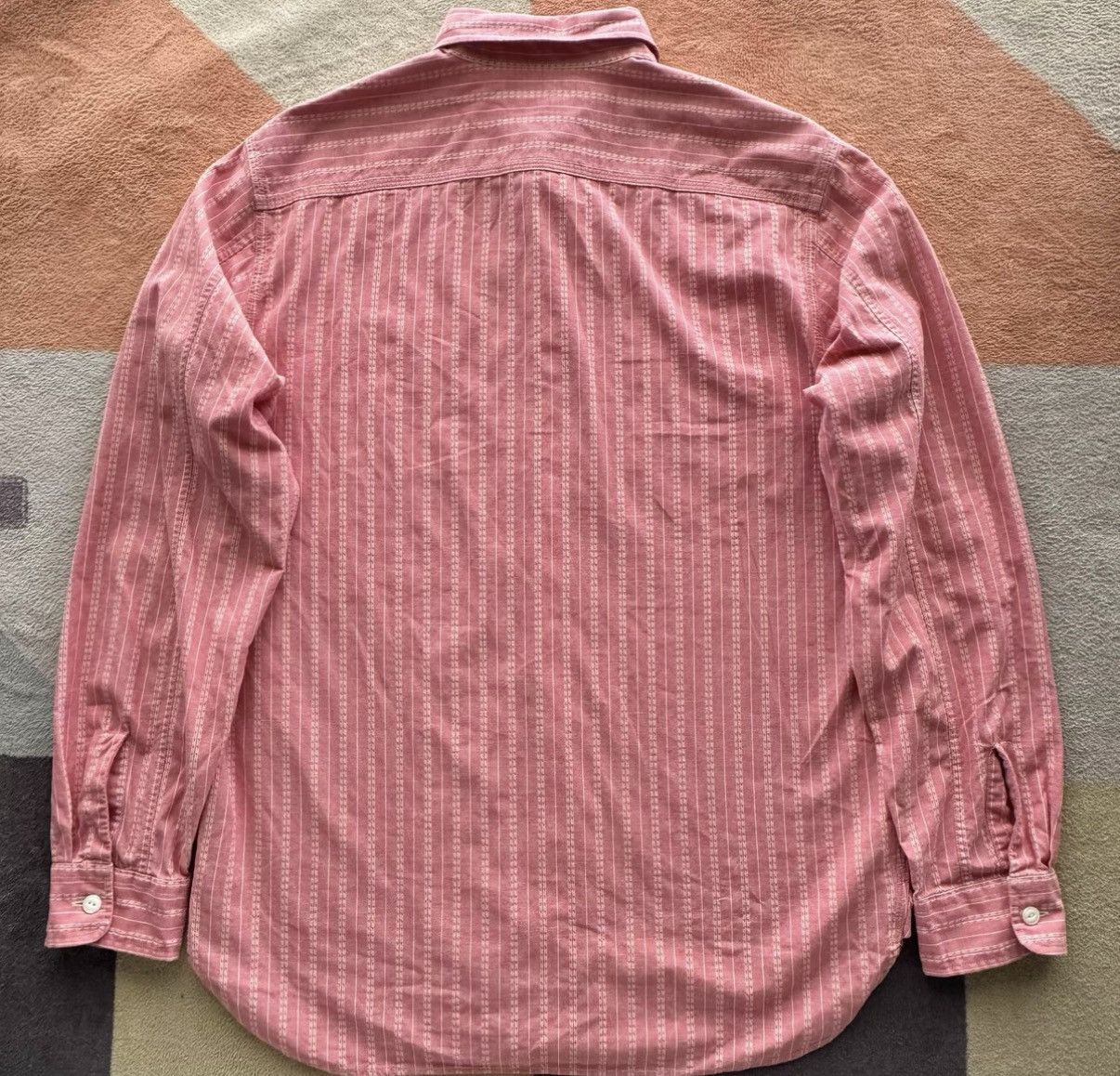 RRL Ralph Lauren RRL Ralph Lauren Double RL Pink Stripe Shirt K22 Size US M / EU 48-50 / 2 - 2 Thumbnail