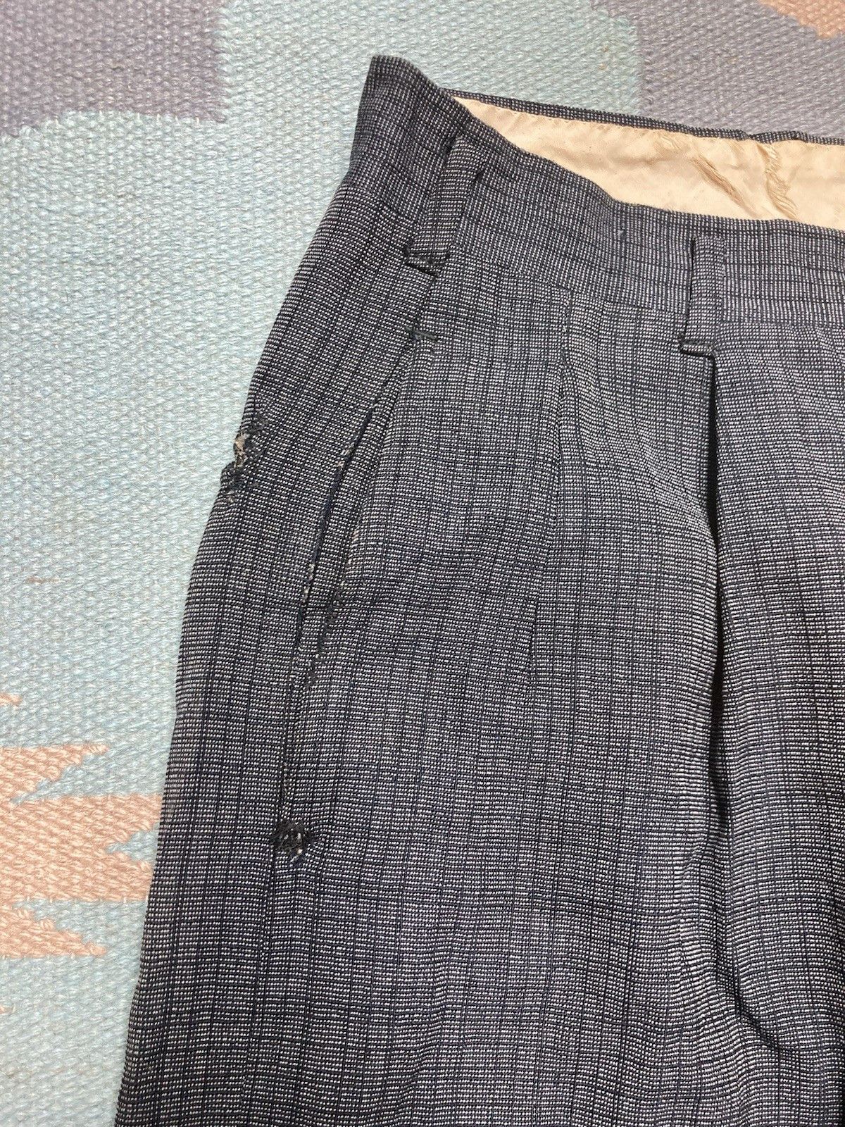 Vintage 1950s drop loop pants pleated trousers rockabilly 30x27 Size US 30 / EU 46 - 6 Thumbnail