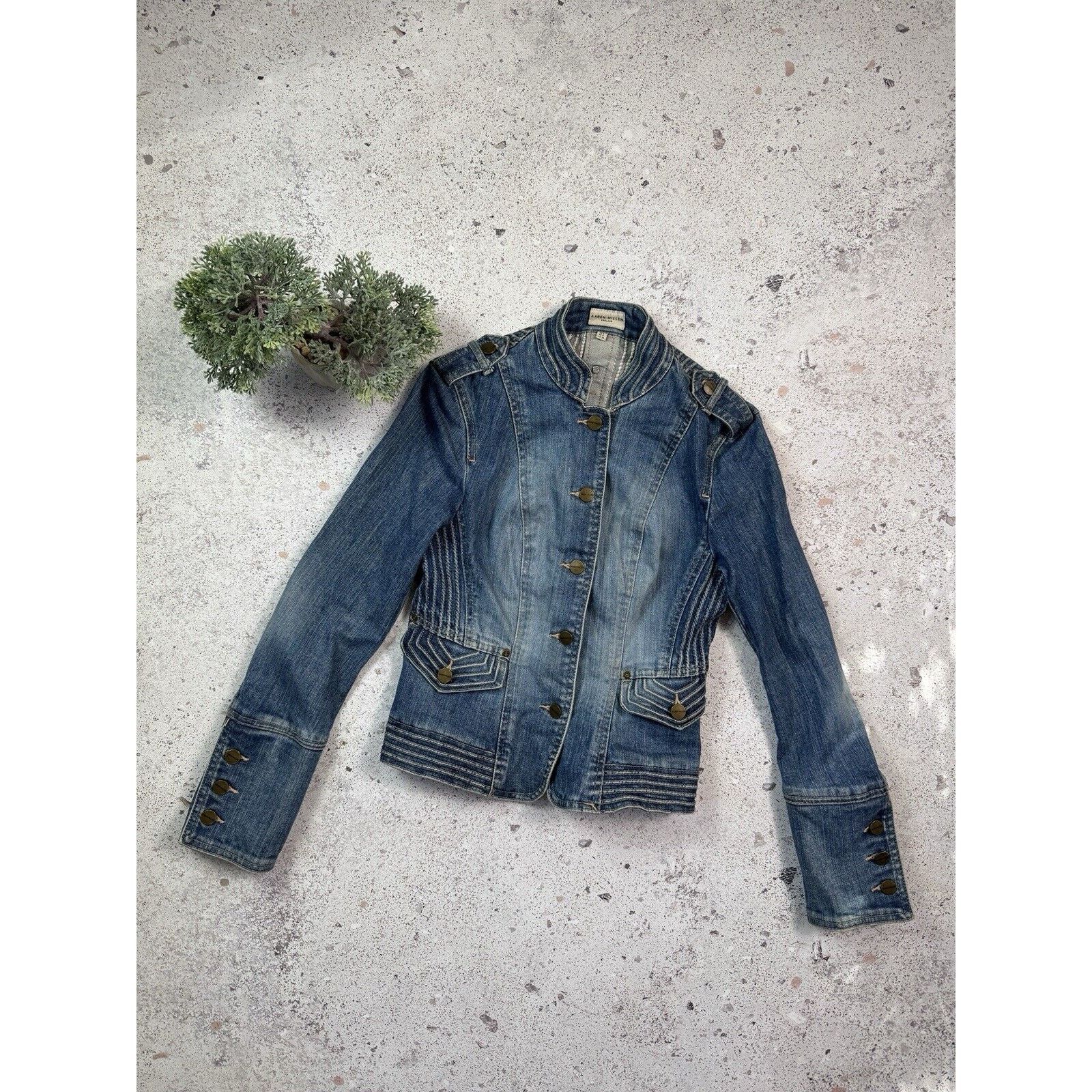 Karen Millen Karen Millen Denim Jacket Avant Garde Womens Rare Size S Size S / US 4 / IT 40 - 1 Thumbnail