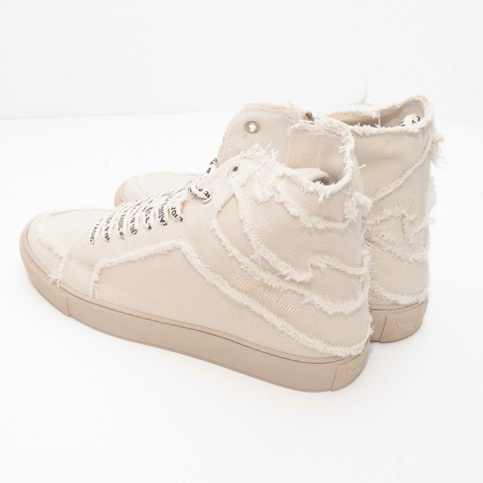 Zadig & Voltaire Zadig Voltaire. High Flash Canvas Shoes In White. Size US 10 / IT 40 - 8 Thumbnail