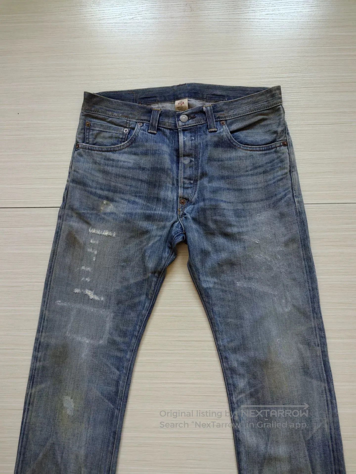 RRL Ralph Lauren rrl vintage blue distressed denim pants. Size US 30 / EU 46 - 3 Thumbnail