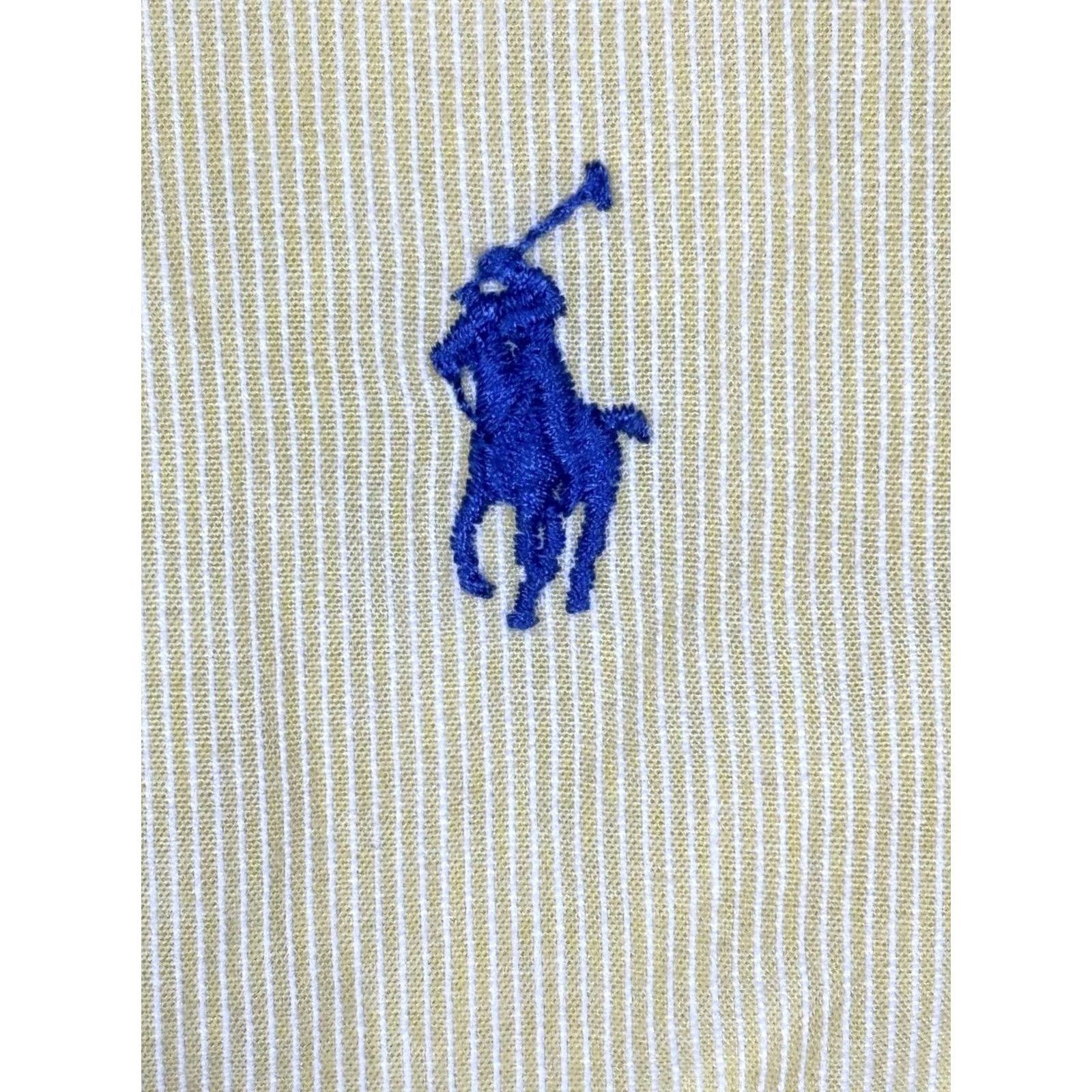 Ralph Lauren VINTAGE Ralph Lauren Yarmouth Dress Shirt Men’s 17 34/35 Yellow Striped Cotton Shirt Size 46R - 7 Thumbnail