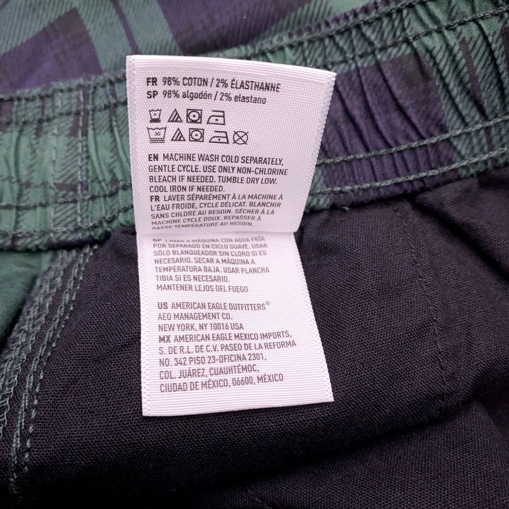 American Eagle Outfitters American Eagle Outfitters Jogger Short Mens XS Green Plaid Drawstring Stretch New Size US 27 - 6 Thumbnail