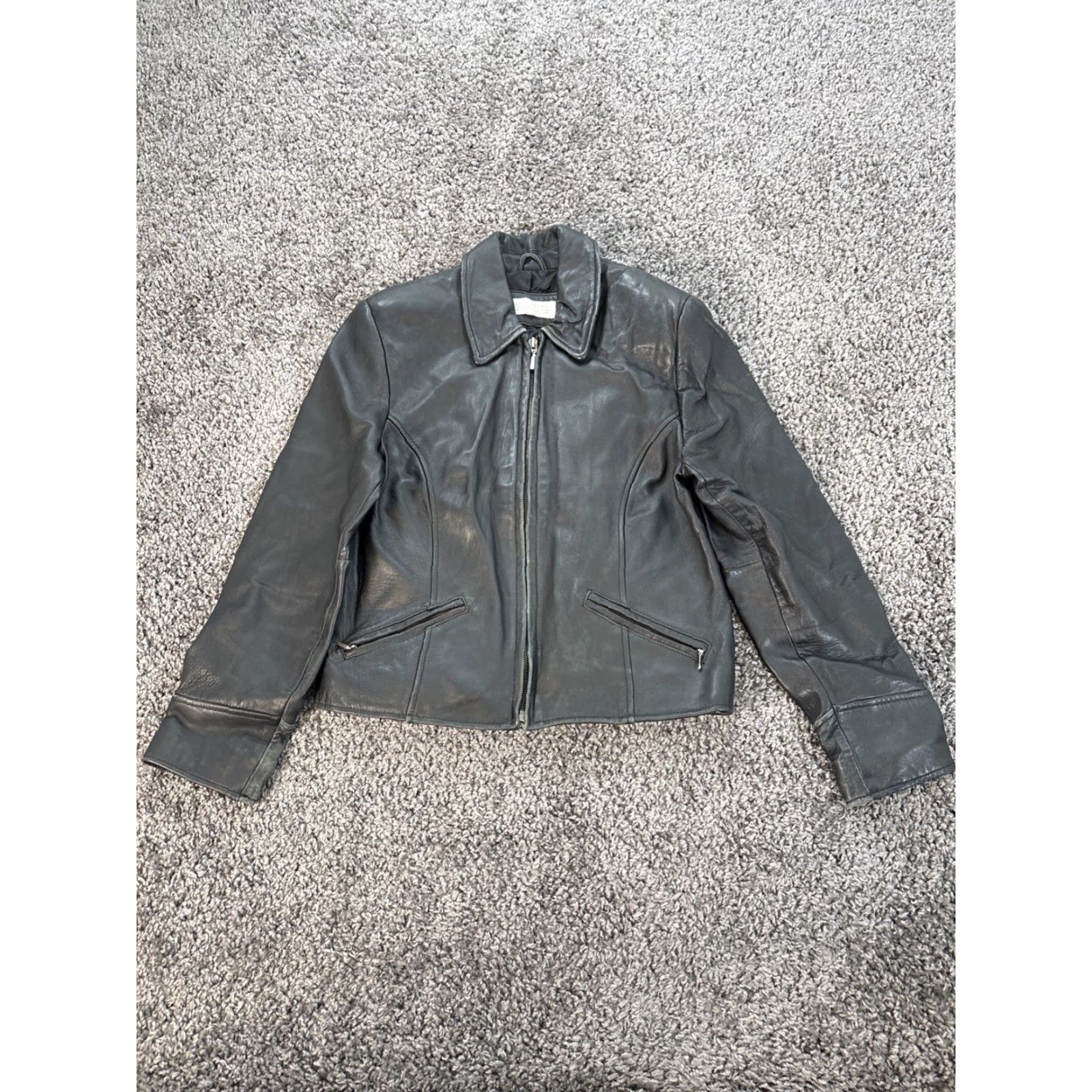 Vintage VINTAGE Valerie Stevens Women's Motorcycle Jacket Leather Black Medium with Full Zip Pockets 90s Classic Biker Fall Winter Spring Casual Workwear Size M / US 6-8 / IT 42-44 - 2 Thumbnail