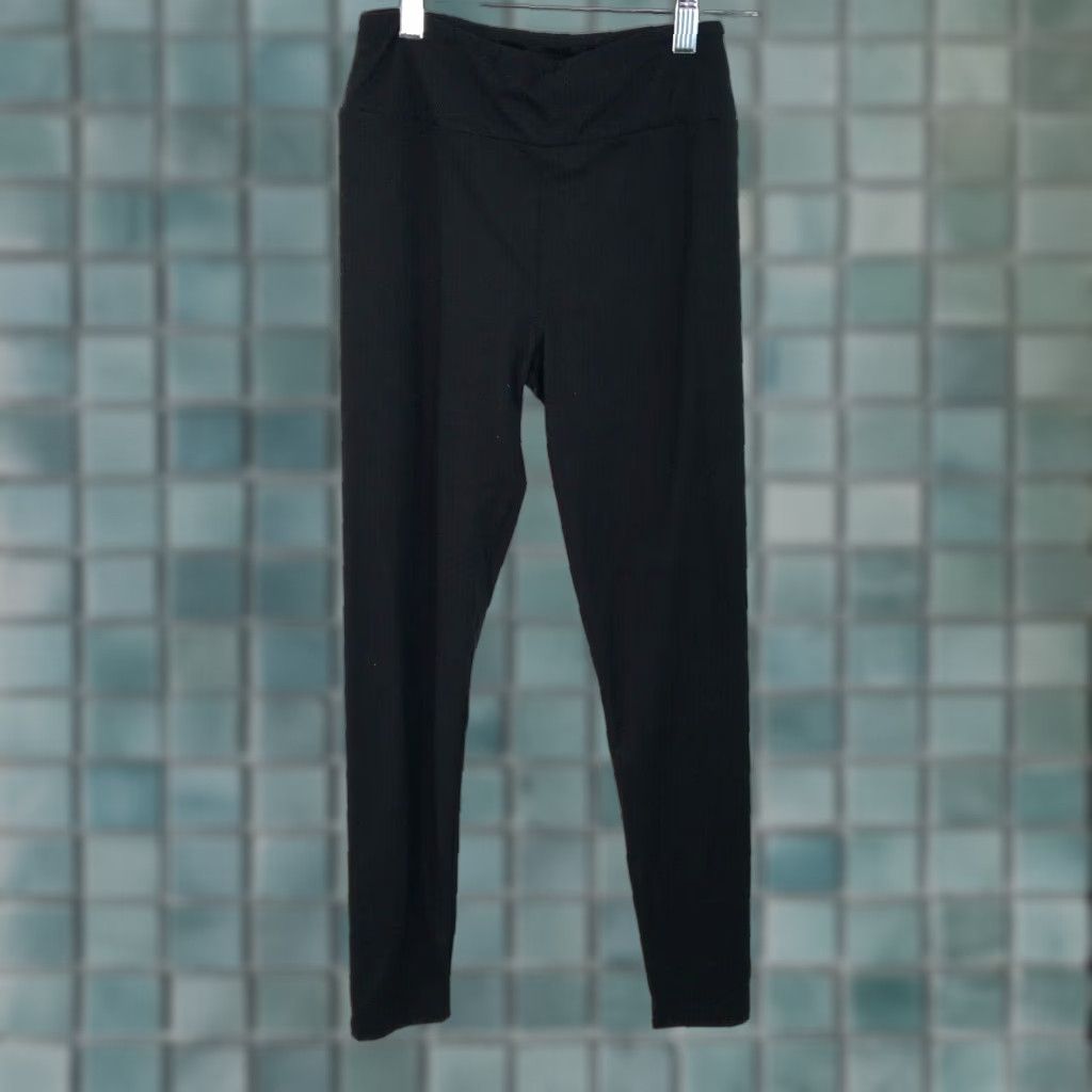 Vintage Tween Casual Stretch Athletic Leggings Size S Solid Black Size 28" / US 6 / IT 42 - 1 Thumbnail