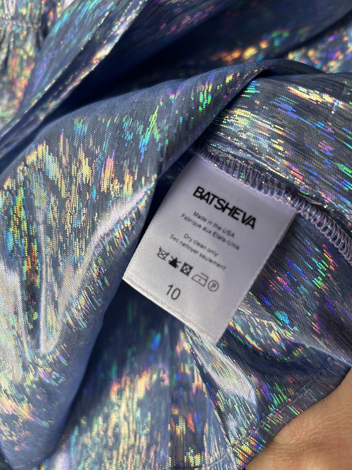 Batsheva Batsheva Holographic Ruffle Mini Dress Size L / US 10 / IT 46 - 5 Thumbnail