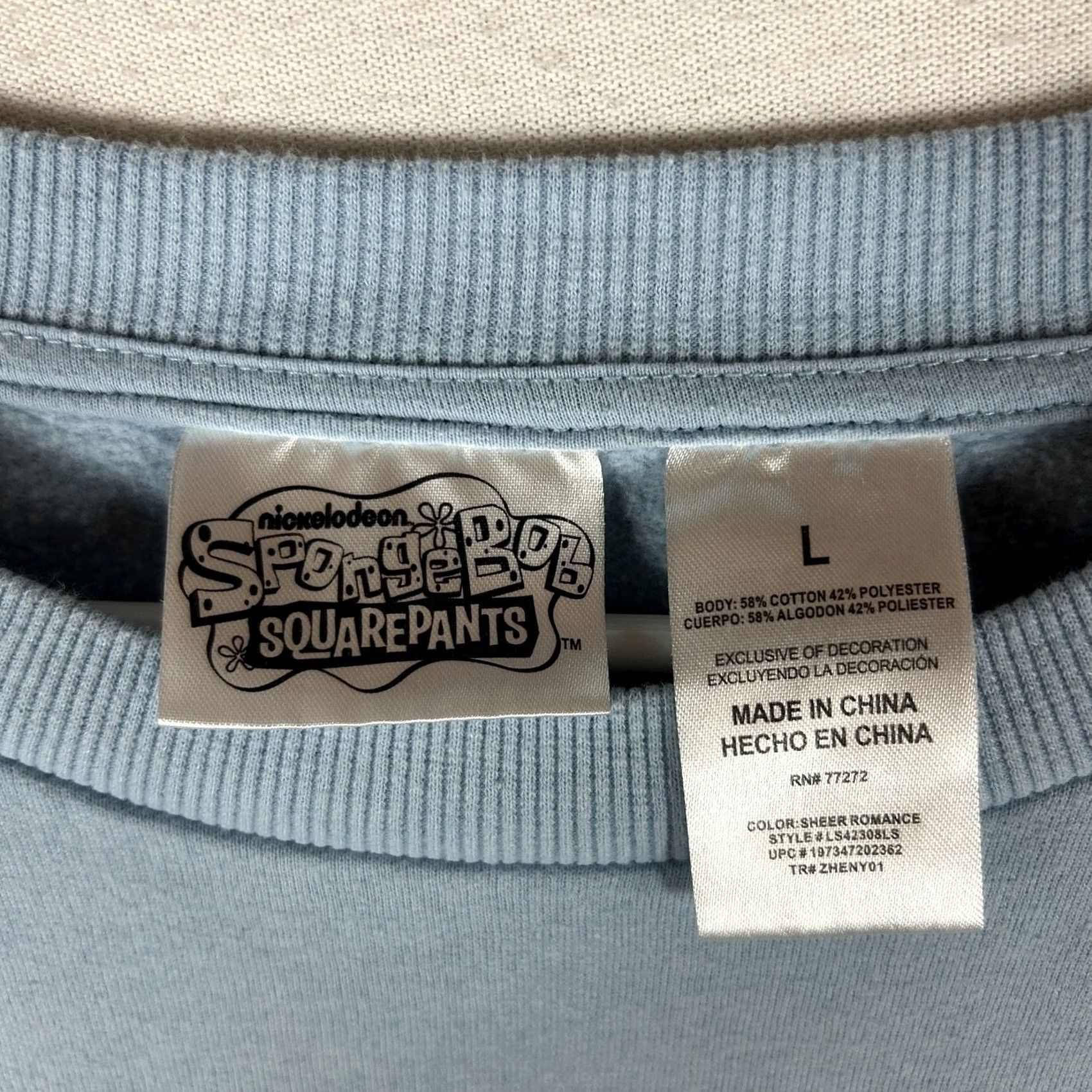 Nickelodeon Nickelodeon SpongeBob SquarePants Sweatshirt Womens Large Blue Cotton Graphic Size L / US 10 / IT 46 - 3 Thumbnail