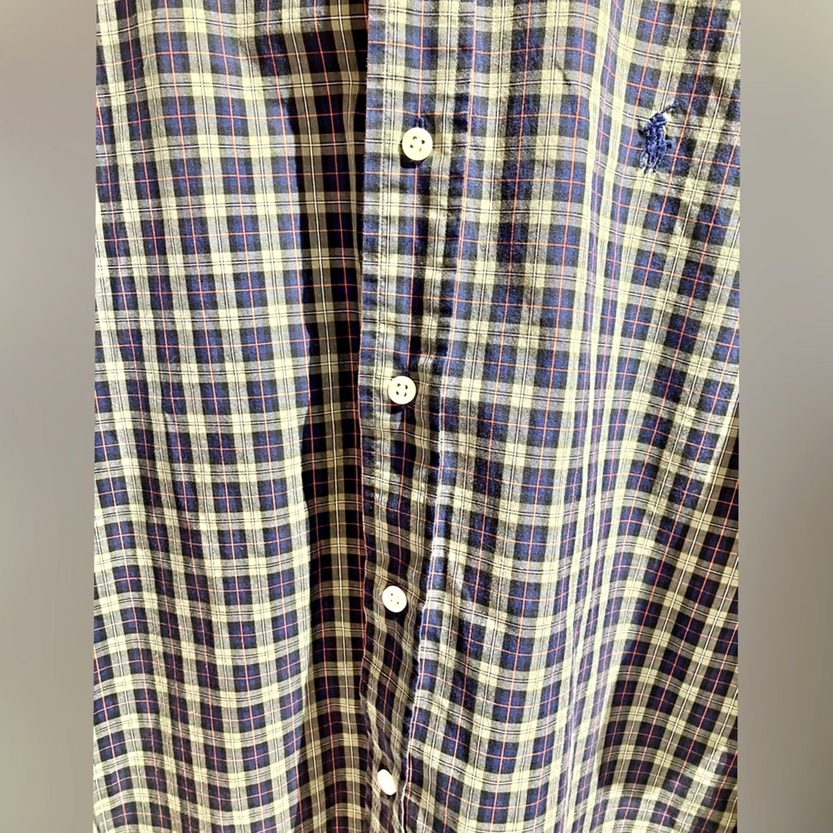 Ralph Lauren VINTAGE Polo Ralph Lauren Shirt M Green Navy Plaid Long Sleeve Button Down Classic Fit Mens 90s Size US M / EU 48-50 / 2 - 6 Thumbnail