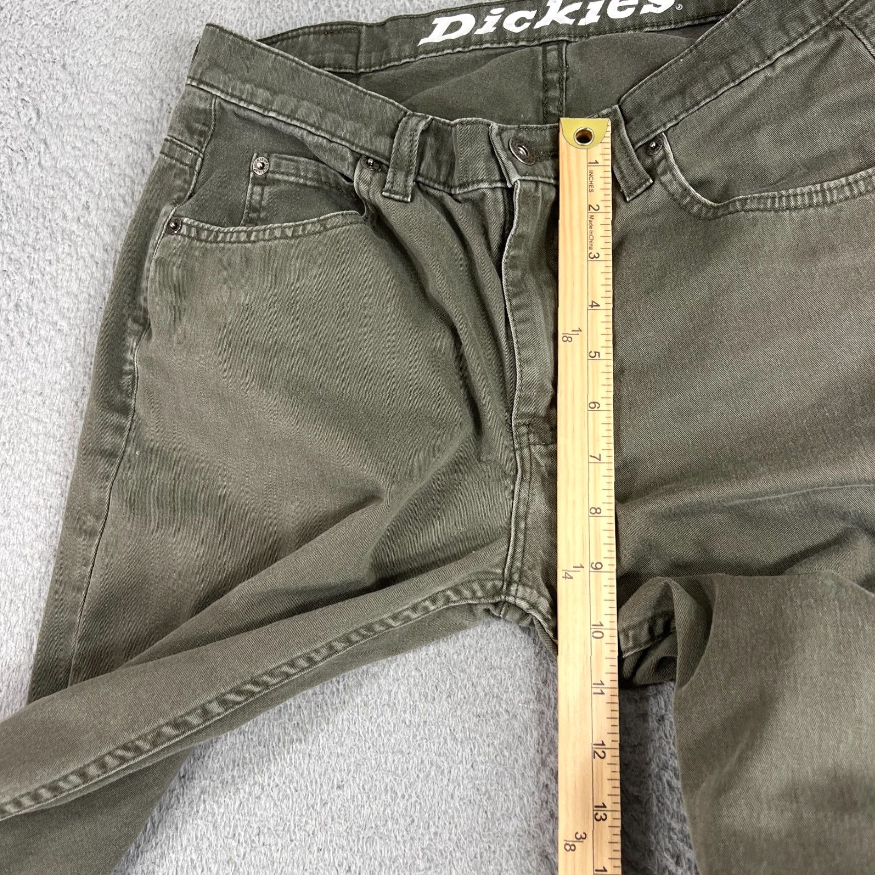 Dickies Dickies Jeans Mens 32x29 Green Duck Canvas Work Fit Regular Straight Denim Pockets 90s Y2K Vintage No Size US 32 / EU 48 - 4 Thumbnail