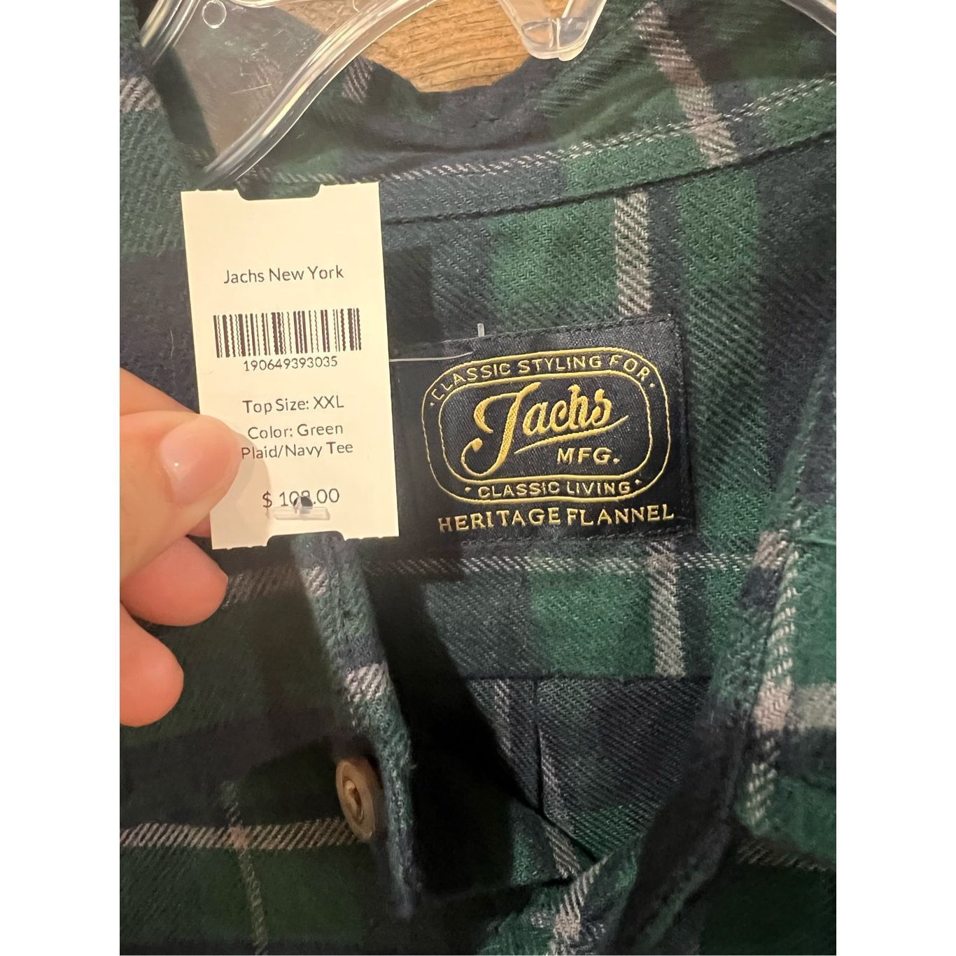 JACHS NY Jachs NWT Mens Heritage Flannel Button Shirt Long Sleeve Blu Size US XXL / EU 58 / 5 - 3 Thumbnail