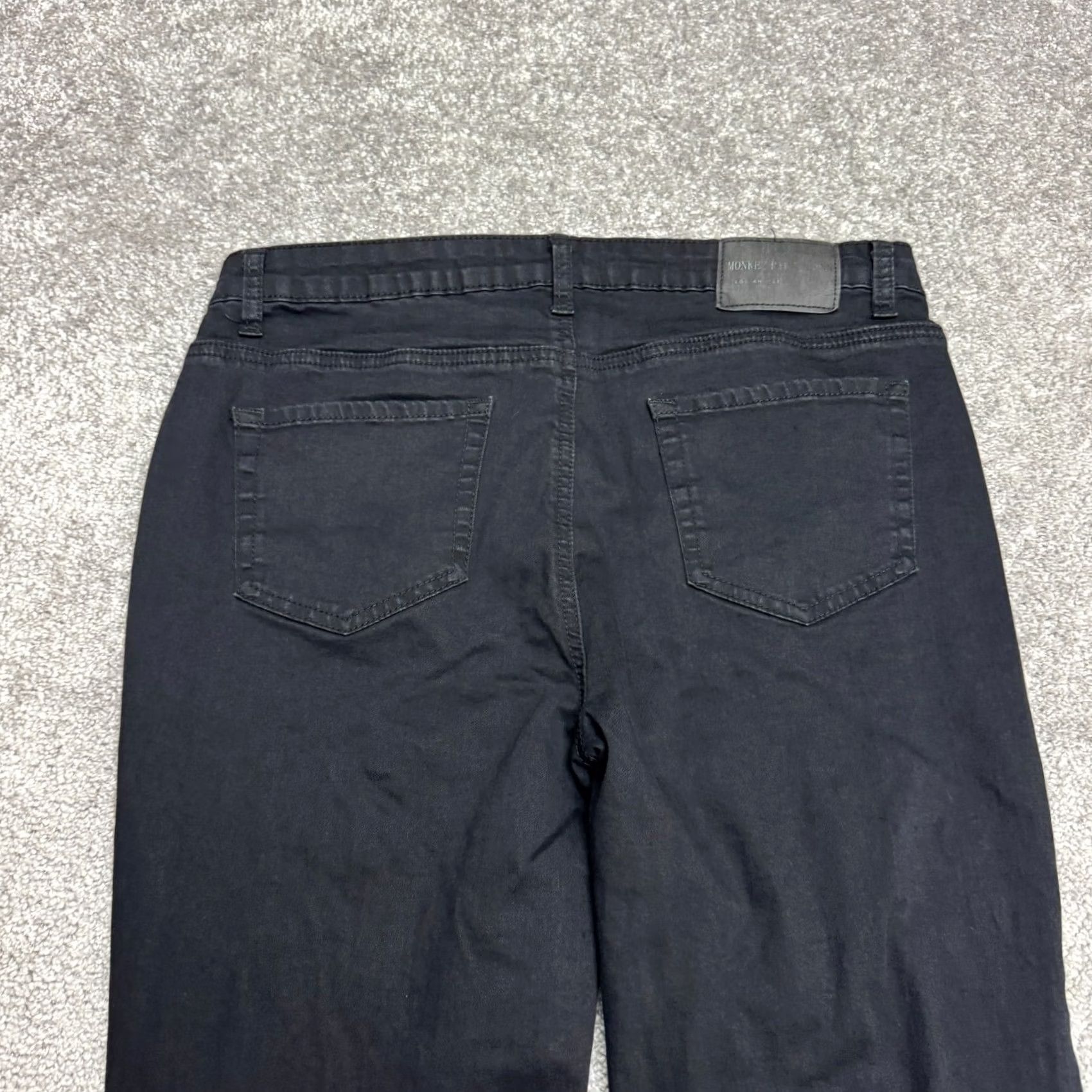 Denime Monkey Ride Jeans Original Vintage Straight Leg Jeans Womens Black 13/31 Denim Stretch Size 24" / US 00 / IT 34 - 5 Thumbnail
