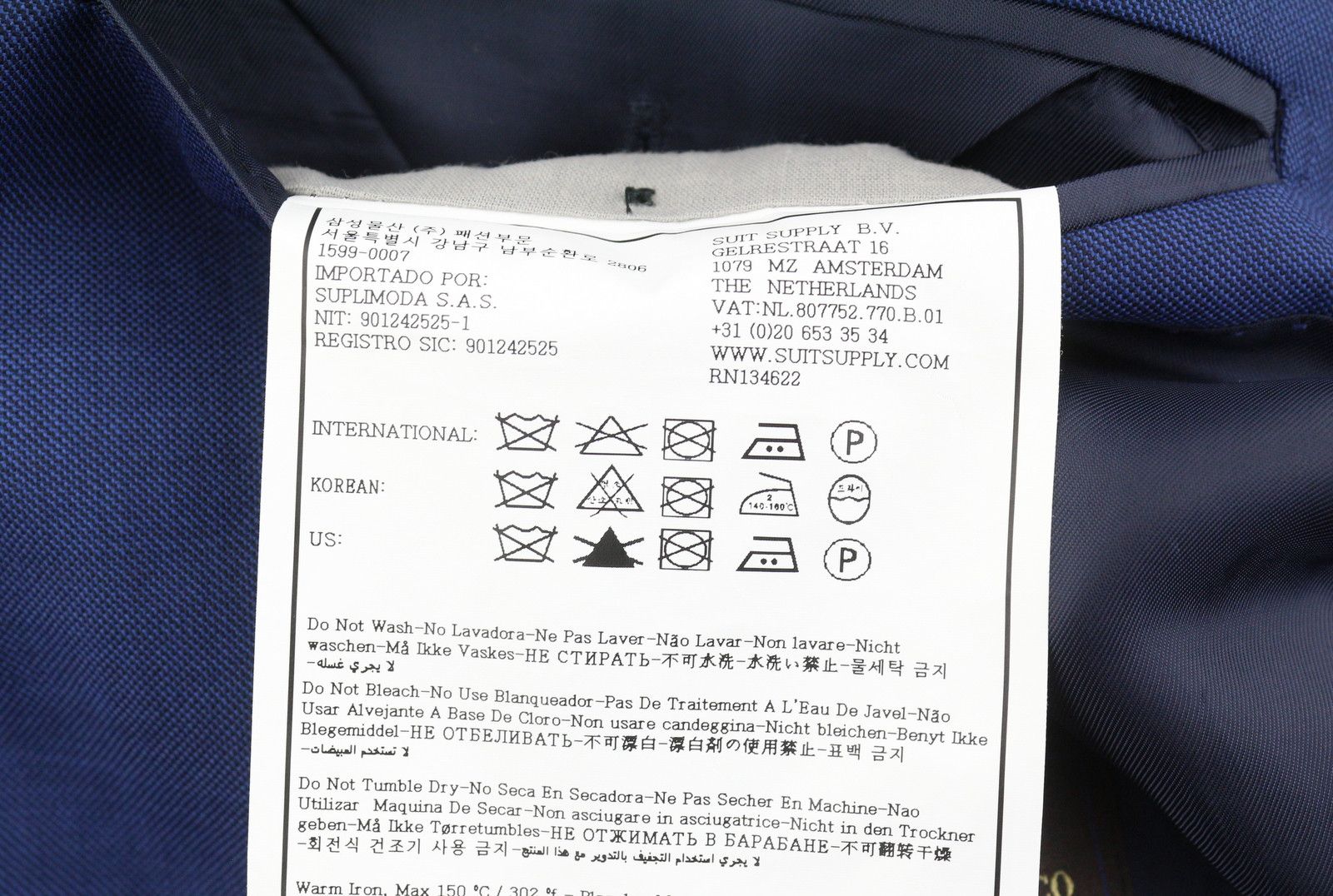 Suitsupply LAZIO UK36R Blue Wool Blazer 87262 Size 36R - 9 Thumbnail