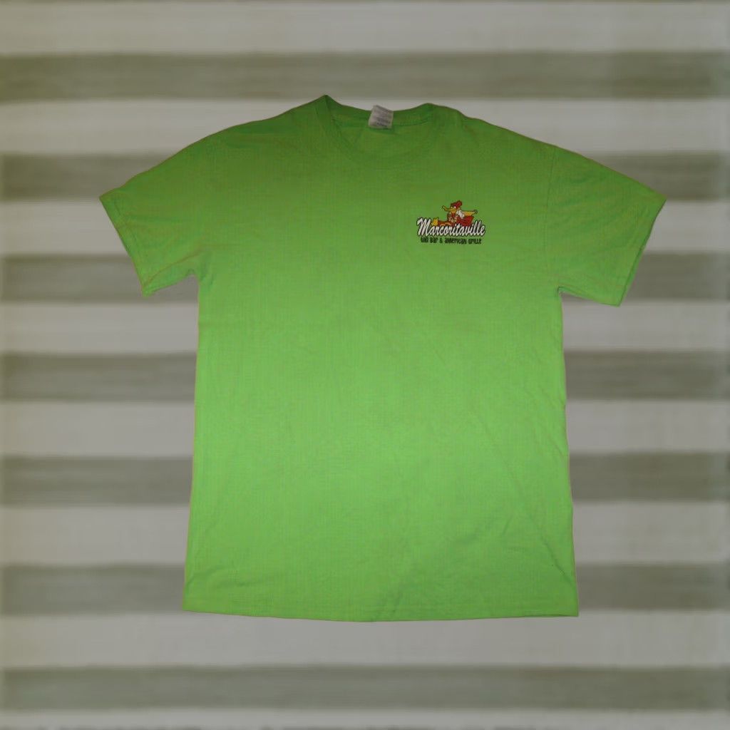 Gildan Marcoritaville Tiki Bar T Shirt St Michaels Maryland Men's Medium Short Sleeve Green Cotton Gildan Bar 90s Event Shirts Mens Size US M / EU 48-50 / 2 - 1 Thumbnail